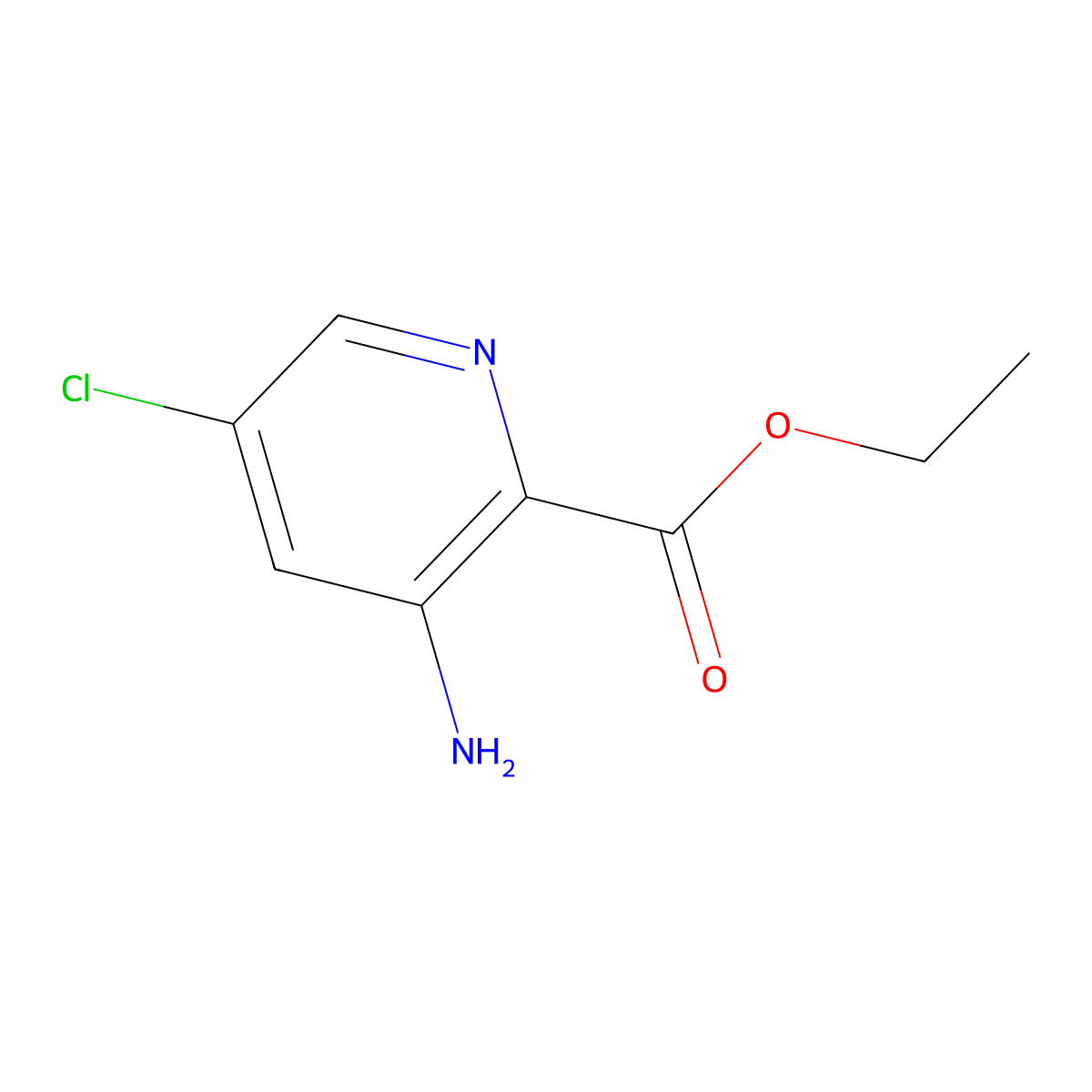 Ethyl 3-amino-5-chloropicolinate molecular structure, CAS 27330-35-4
