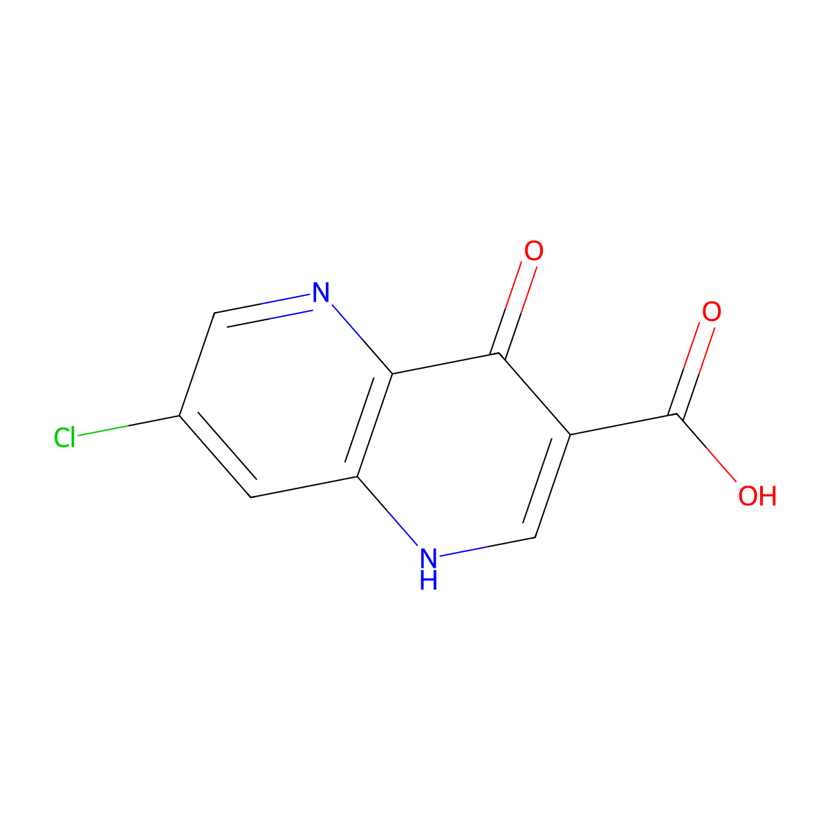 7-Chloro-4-oxo-1,4-dihydro-1,5-naphthyridine-3-carboxylic acid molecular structure, CAS 27330-42-3