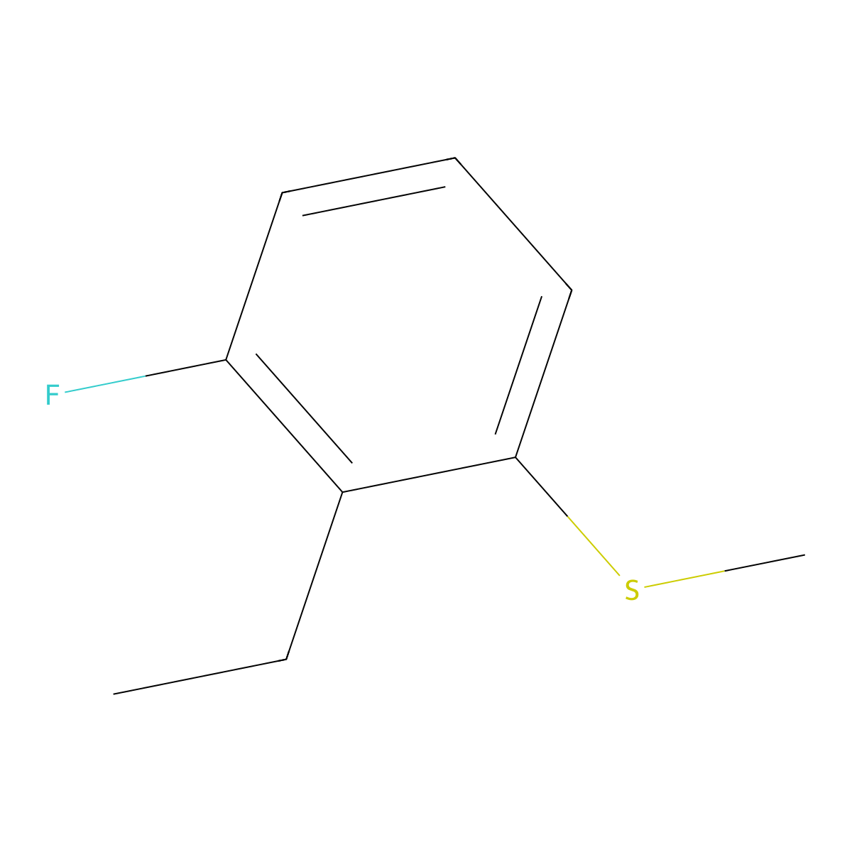 2-Ethyl-1-fluoro-3-(methylthio)benzene molecular structure, CAS 2733018-52-3