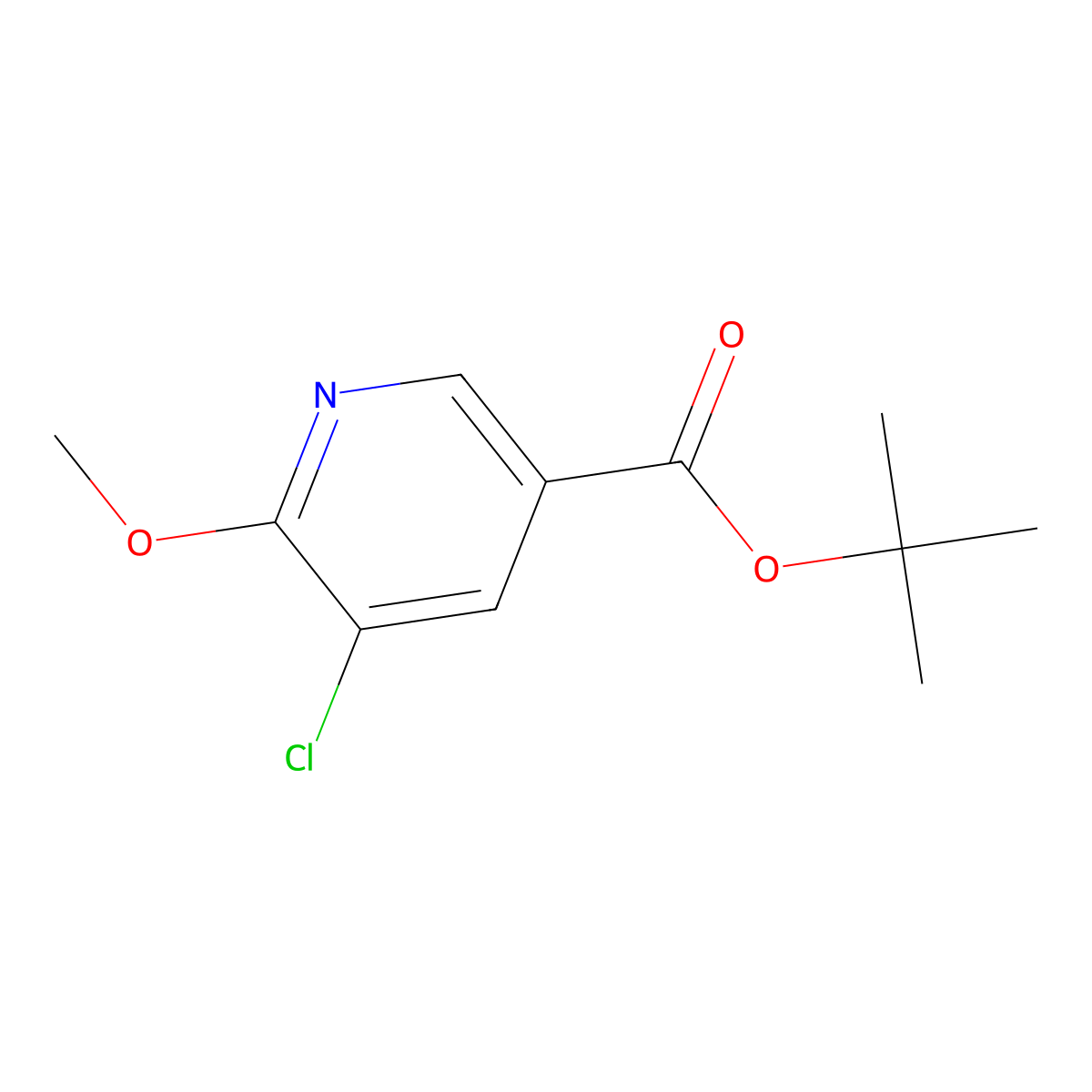tert-Butyl 5-chloro-6-methoxynicotinate molecular structure, CAS 2733068-00-1