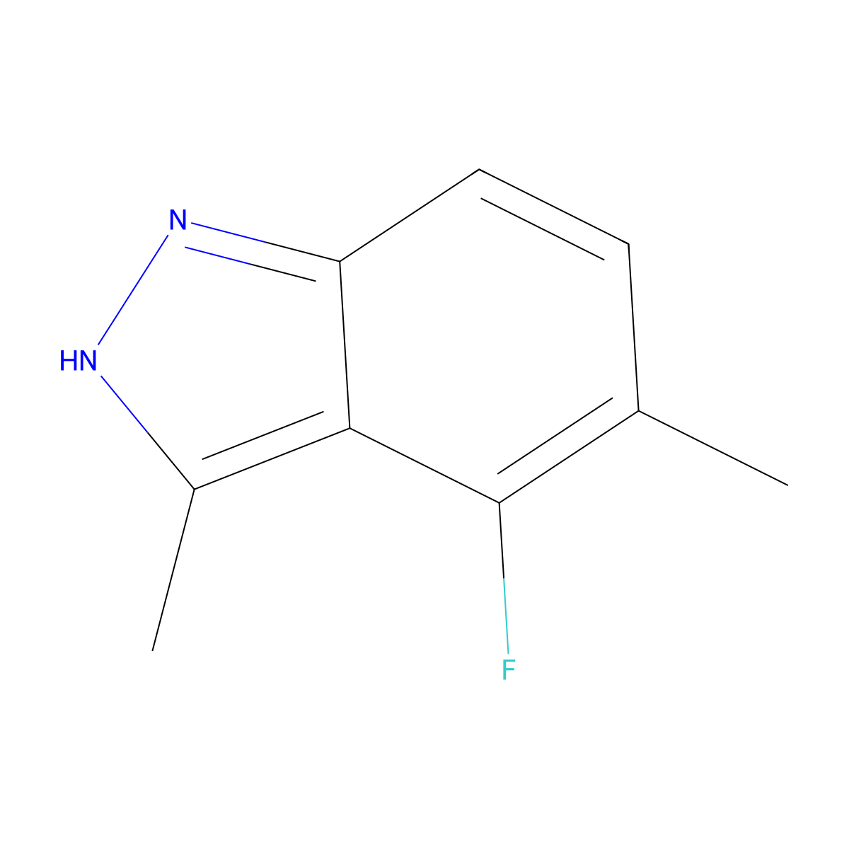 4-Fluoro-3,5-dimethyl-1H-indazole molecular structure, CAS 2733073-73-7
