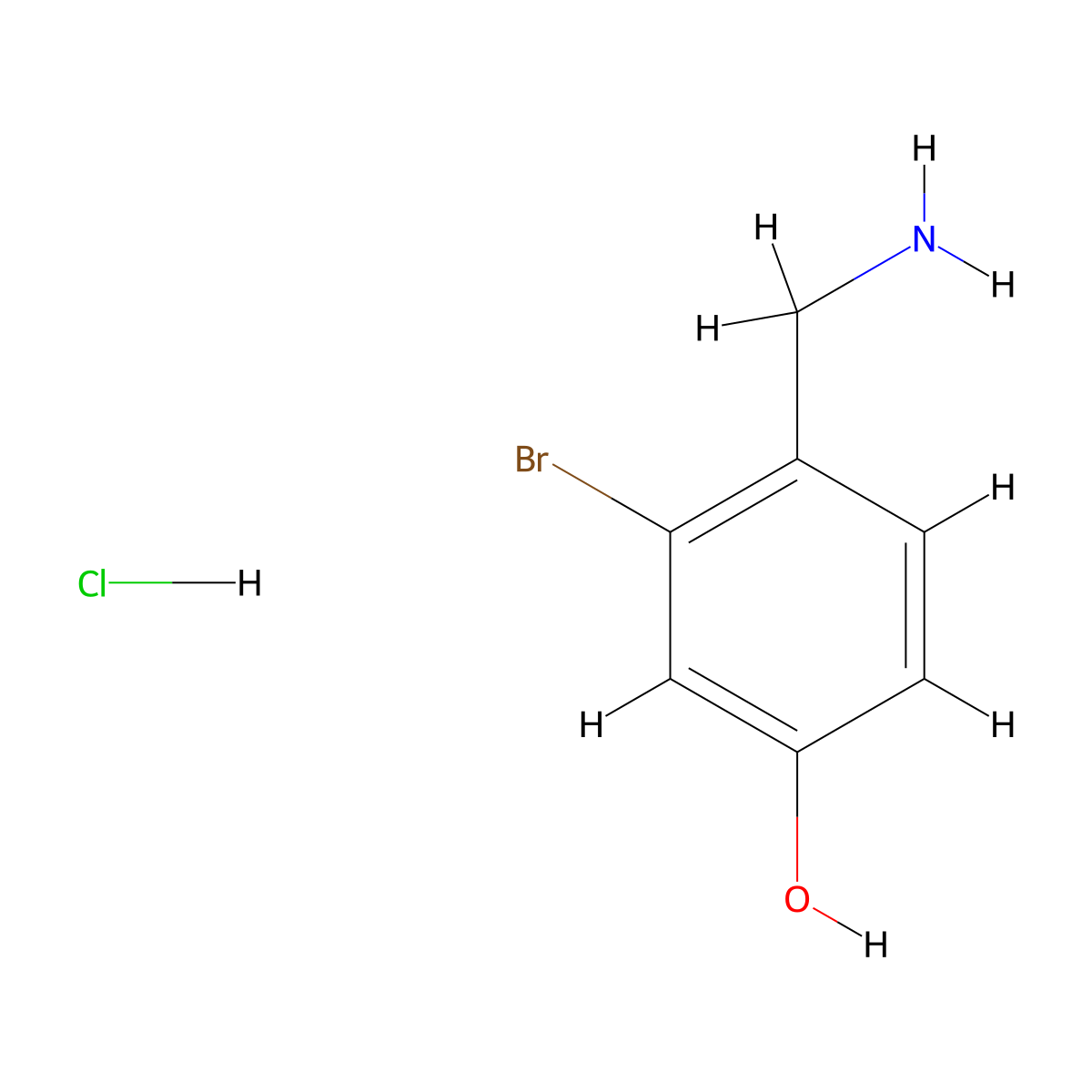 4-(Aminomethyl)-3-bromophenol hydrochloride molecular structure, CAS 2733115-08-5