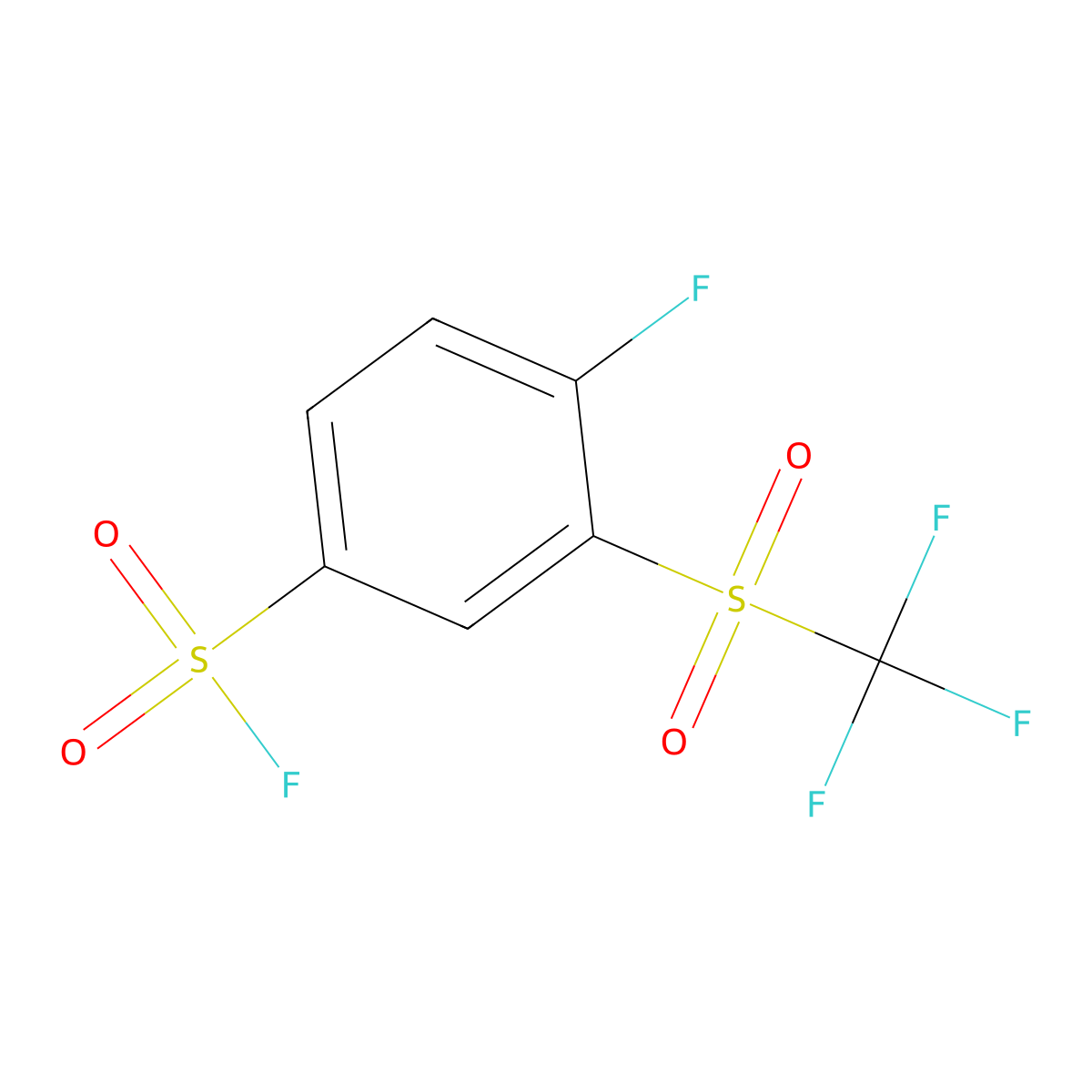 4-Fluoro-3-trifluoromethanesulfonylbenzene-1-sulfonyl fluoride molecular structure, CAS 2733122-43-3