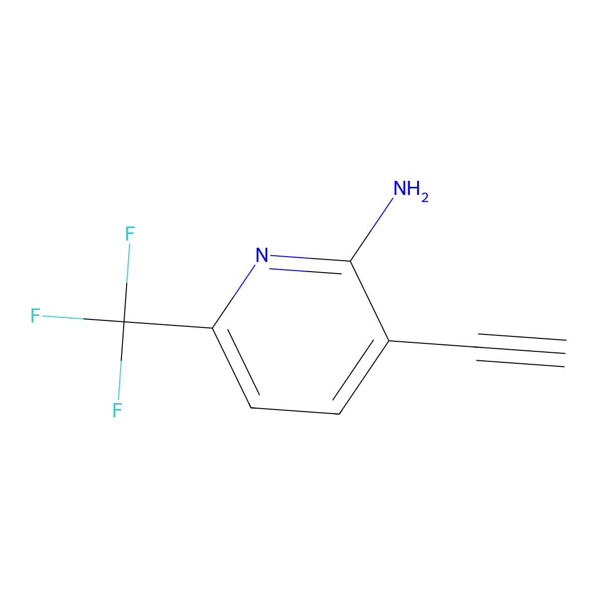 3-Ethynyl-6-(trifluoromethyl)pyridin-2-amine molecular structure, CAS 2733128-33-9