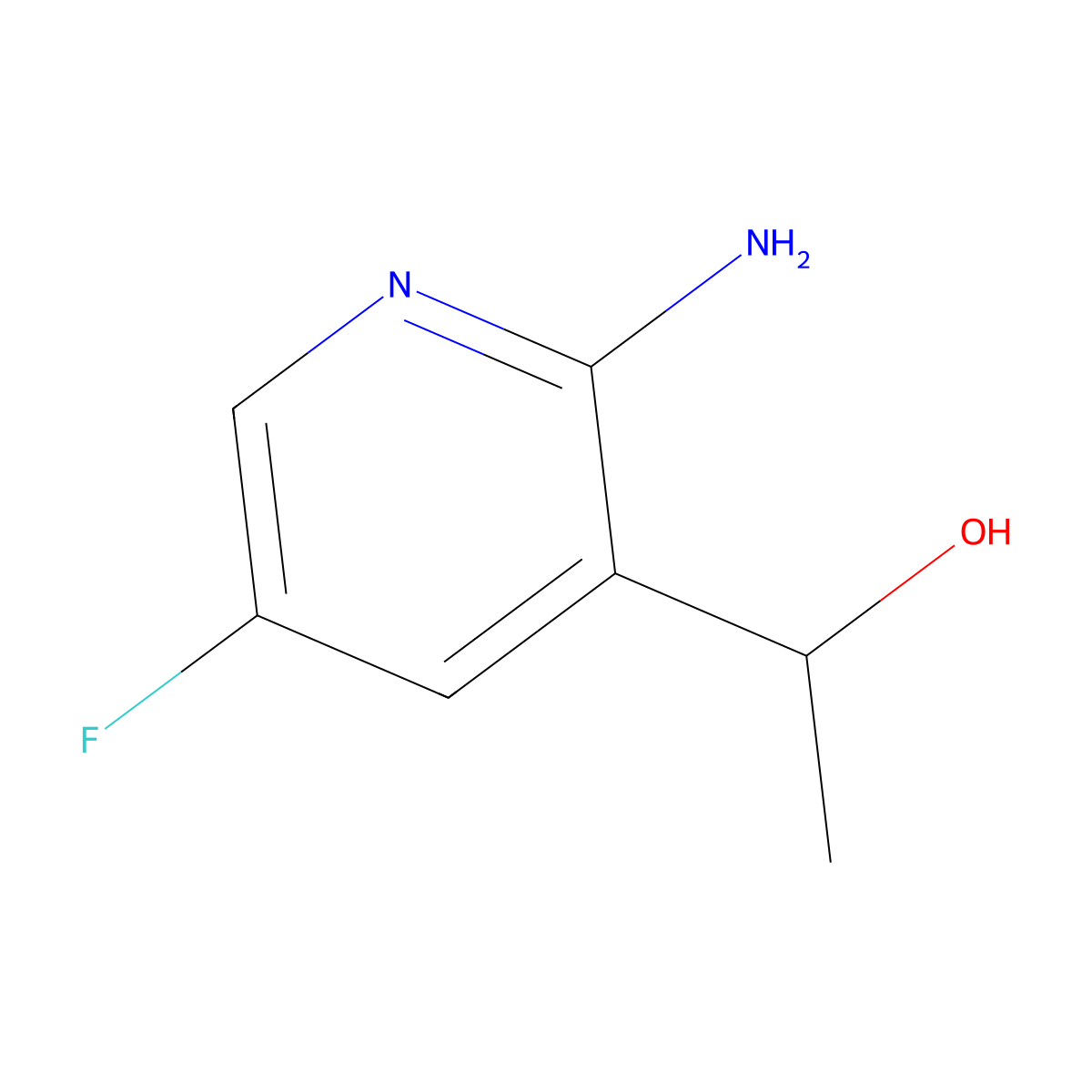 2-Amino-5-fluoro-alpha-methyl-3-pyridinemethanol molecular structure, CAS 2733140-60-6