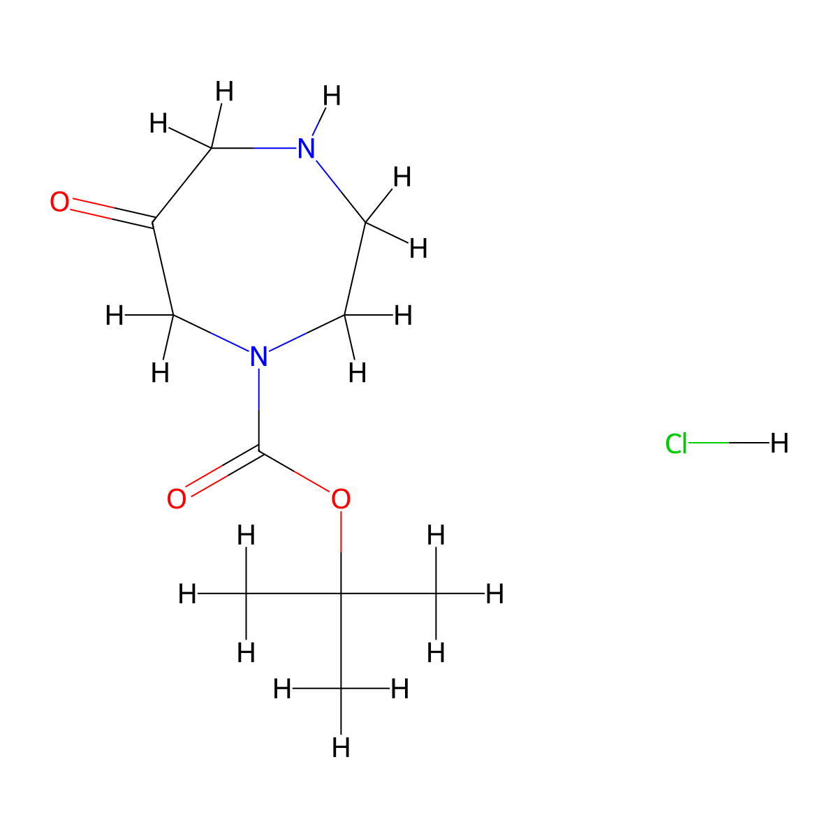 Tert-butyl 6-oxo-1,4-diazepane-1-carboxylate hydrochloride molecular structure, CAS 2733153-39-2