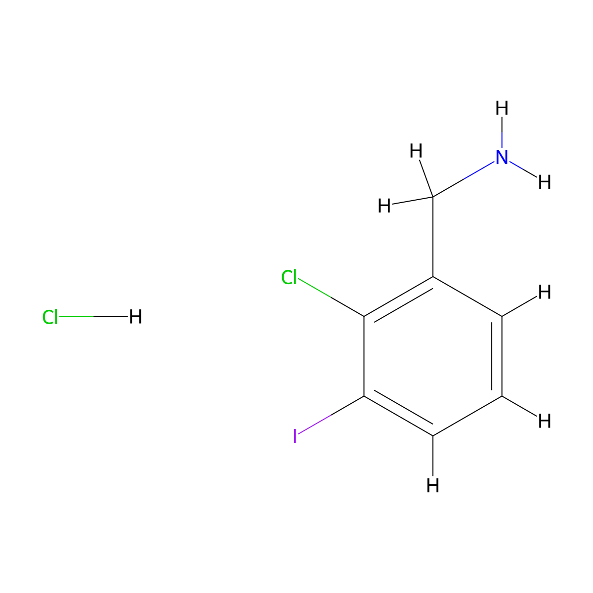 1-(2-Chloro-3-iodophenyl)methanamine hydrochloride molecular structure, CAS 2733154-02-2