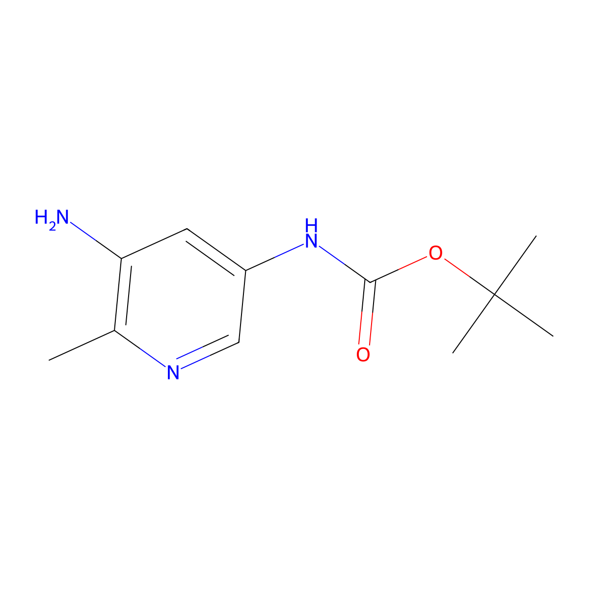 tert-Butyl (5-amino-6-methylpyridin-3-yl)carbamate molecular structure, CAS 2733185-16-3