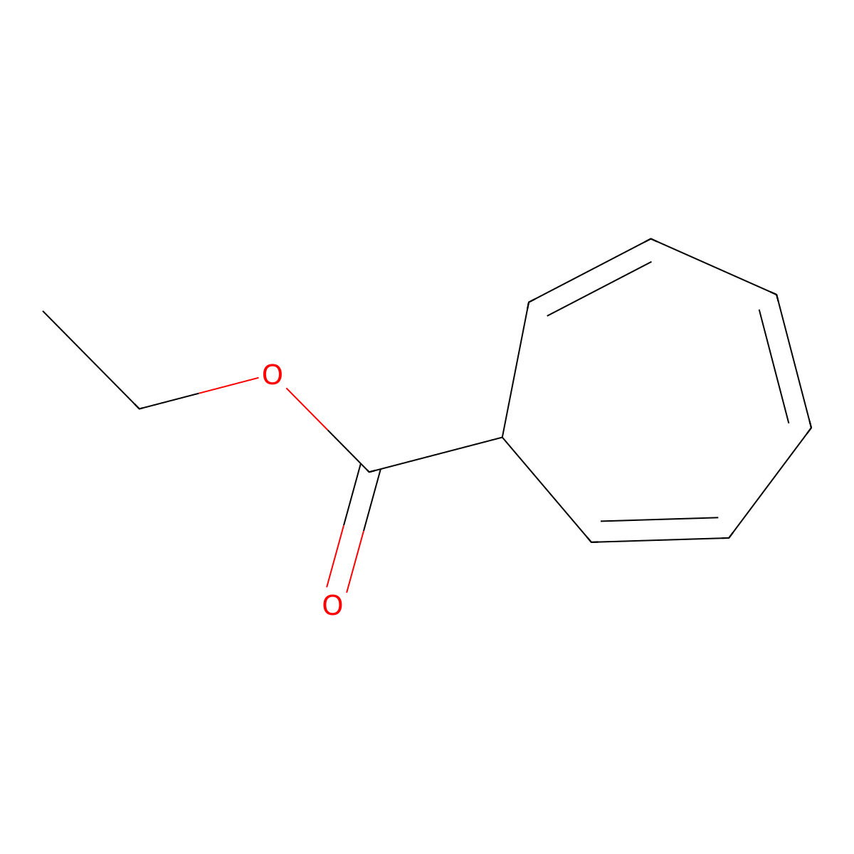 2,4,6-Cycloheptatriene-1-carboxylic acid, ethyl ester molecular structure, CAS 27332-37-2