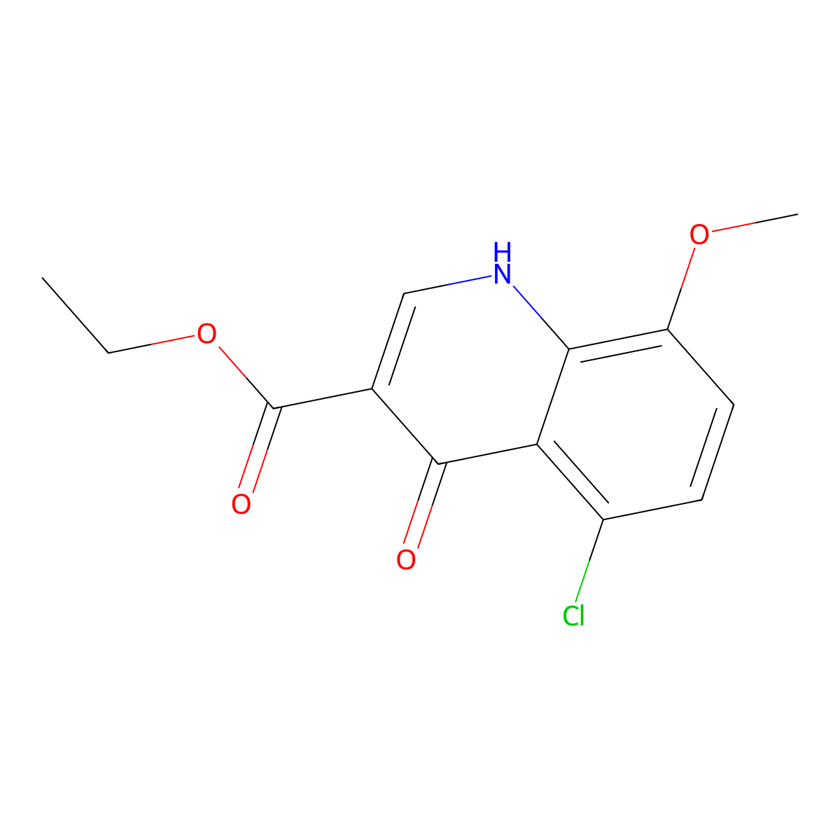 Ethyl 5-chloro-4-hydroxy-8-methoxyquinoline-3-carboxylate molecular structure, CAS 27333-34-2