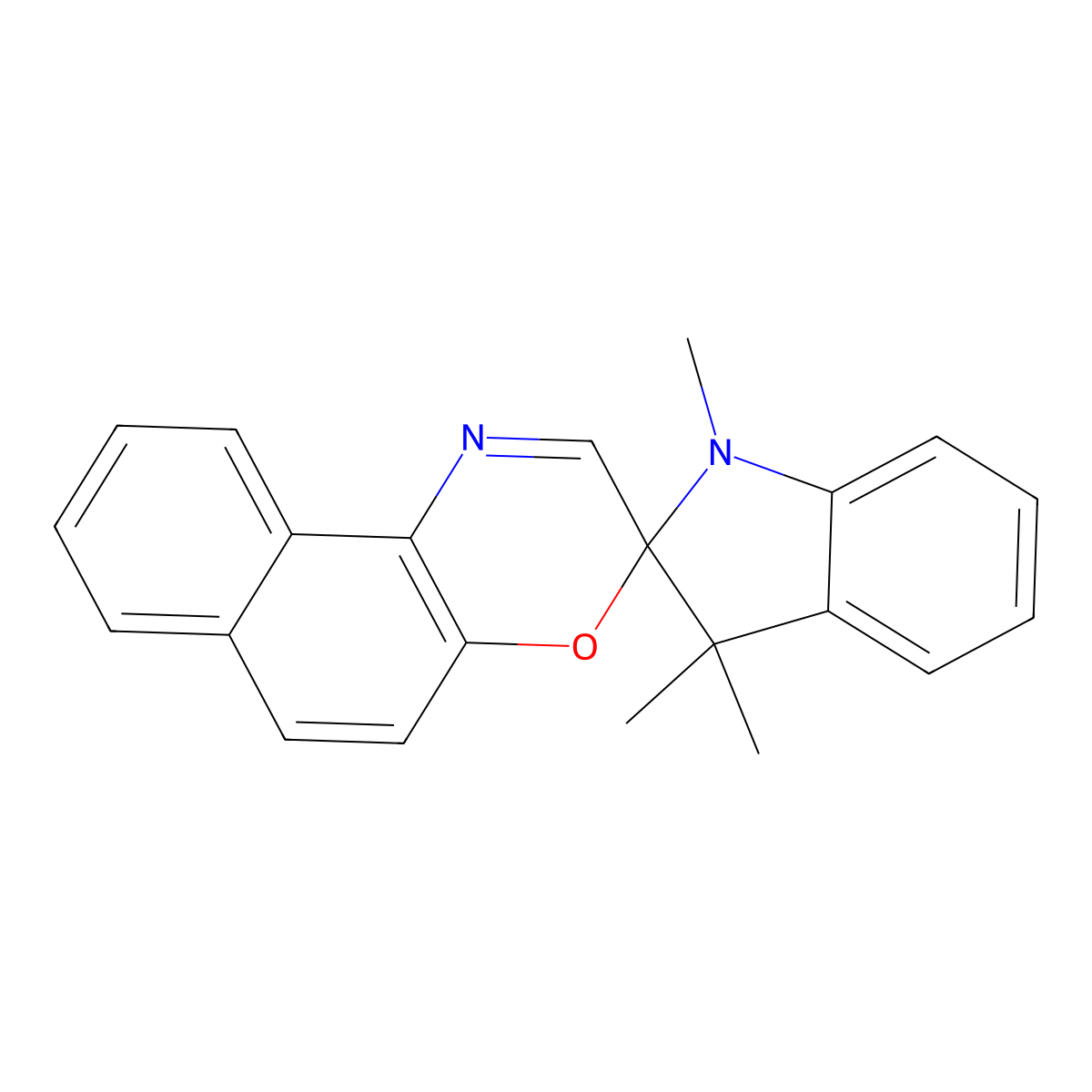 1,3-Dihydro-1,3,3-trimethylspiro[2H-indole-2,3'-[3H]naphth[2,1-b][1,4]oxazine] molecular structure, CAS 27333-47-7