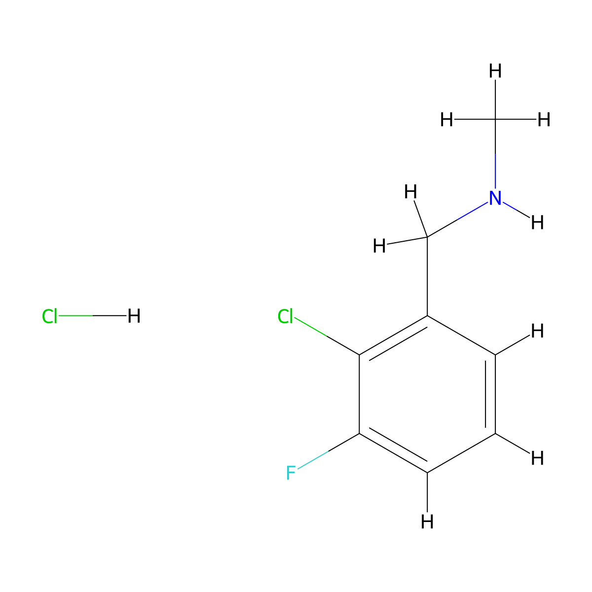 [(2-Chloro-3-fluorophenyl)methyl](methyl)amine hydrochloride molecular structure, CAS 2733332-22-2