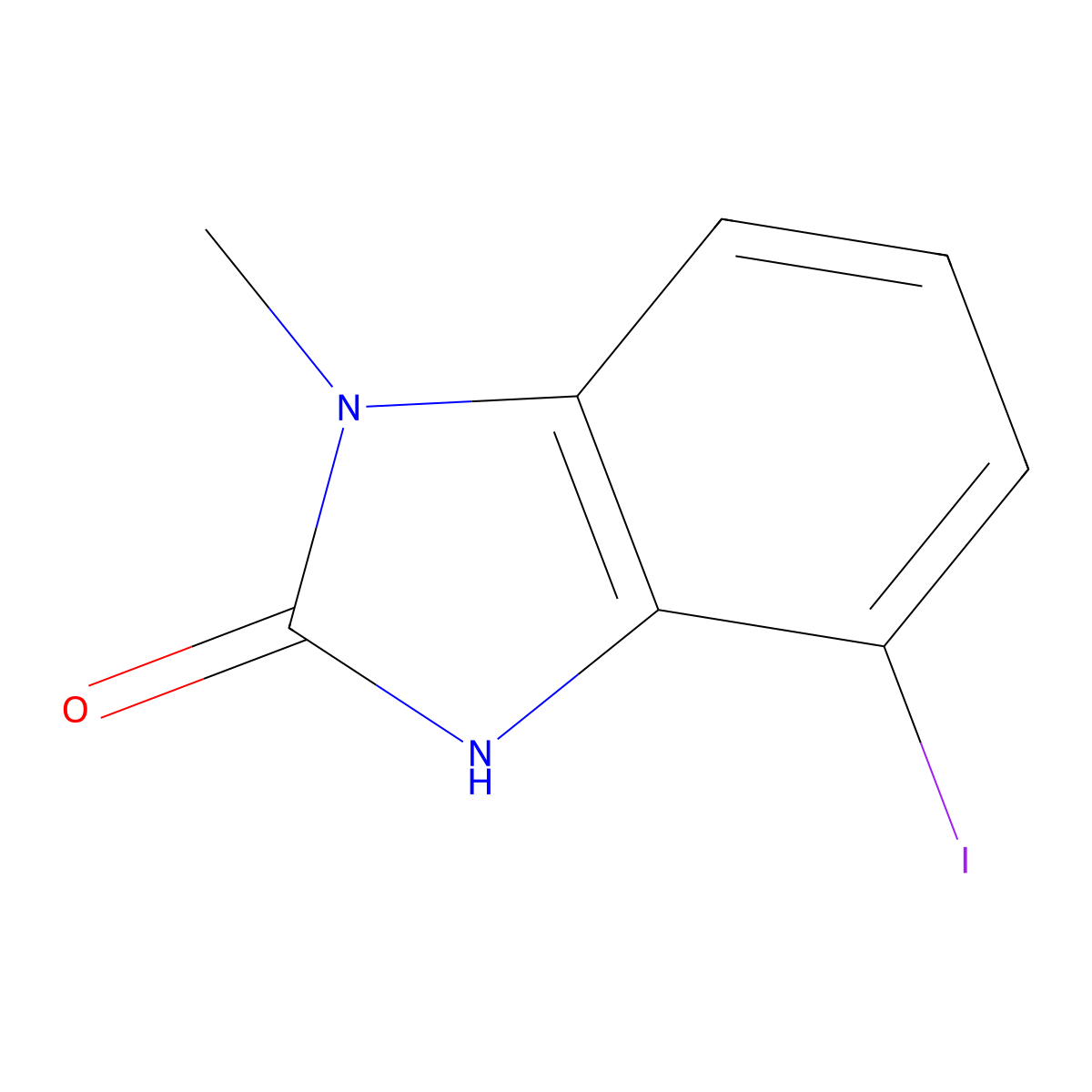 4-iodo-1-methyl-2,3-dihydro-1H-1,3-benzodiazol-2-one molecular structure, CAS 2733355-41-2