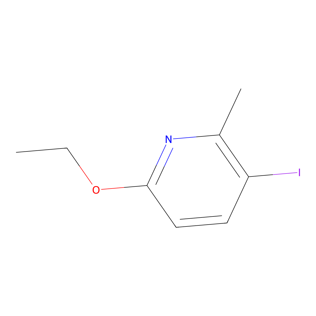 6-Ethoxy-3-iodo-2-methylpyridine molecular structure, CAS 2733355-50-3