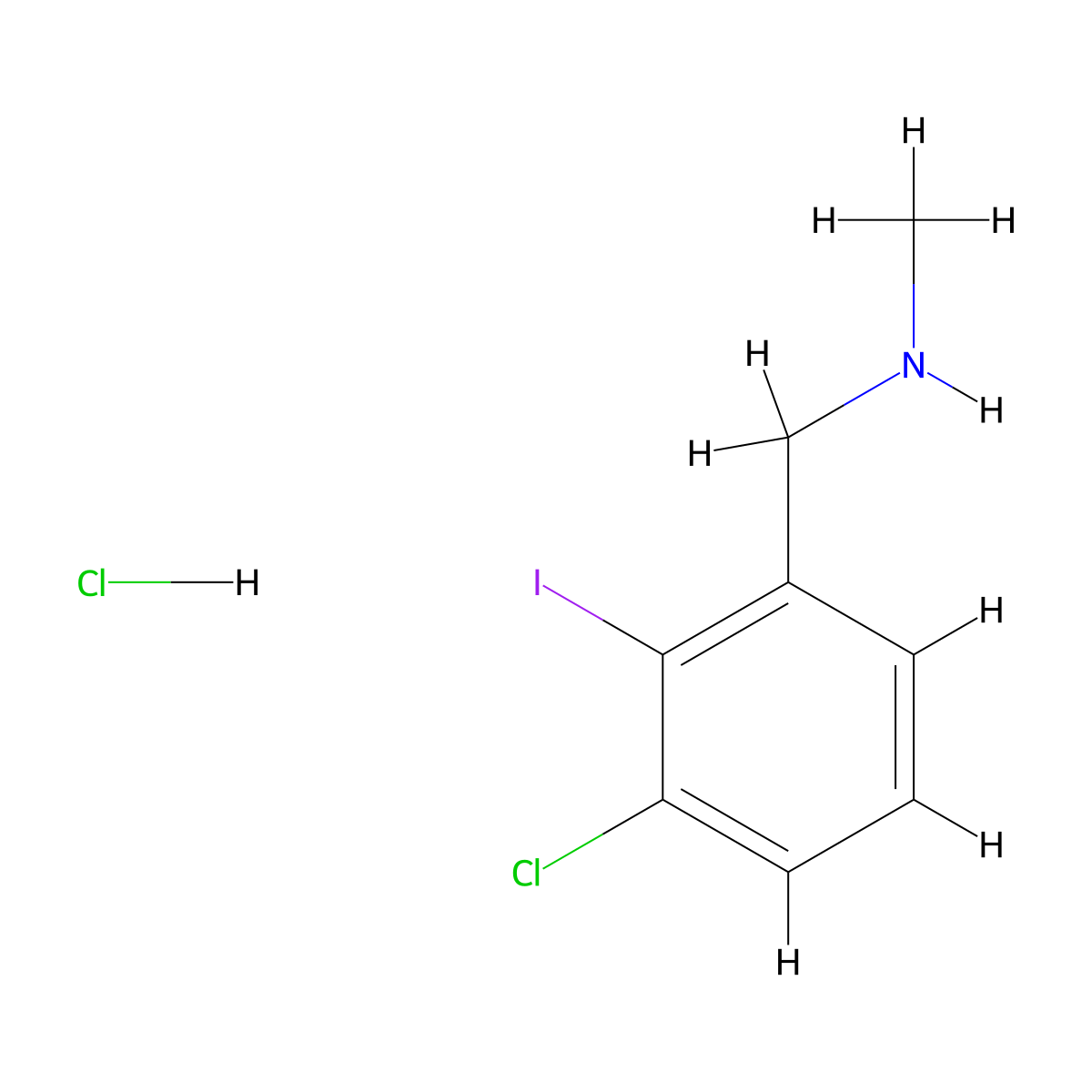 [(3-Chloro-2-iodophenyl)methyl](methyl)amine hydrochloride molecular structure, CAS 2733417-83-7