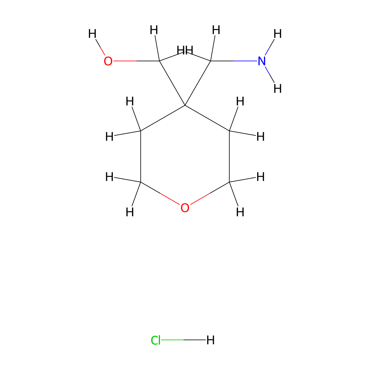 4-(Aminomethyl)tetrahydropyran-4-methanol HCl molecular structure, CAS 2733447-42-0