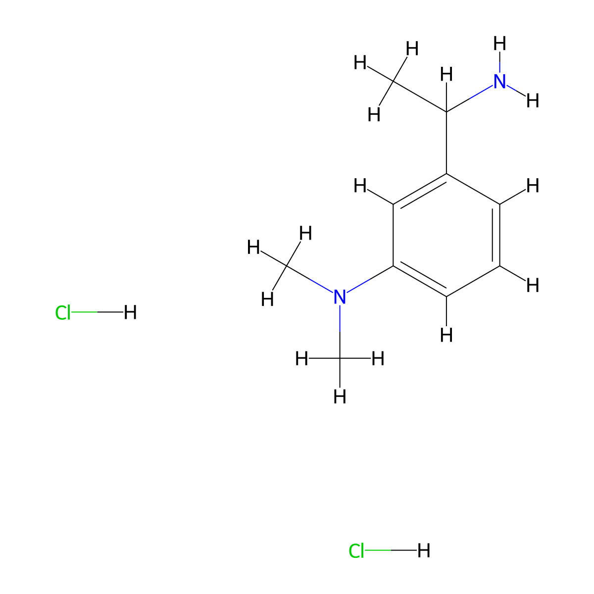 3-(1-aminoethyl)-N,N-dimethylaniline dihydrochloride molecular structure, CAS 2733448-75-2