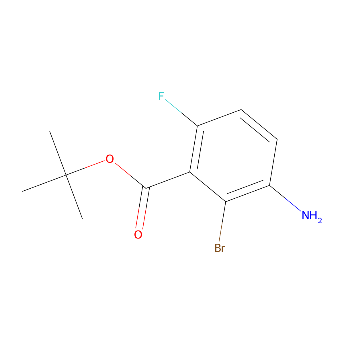 tert-Butyl 3-amino-2-bromo-6-fluorobenzoate molecular structure, CAS 2733458-37-0