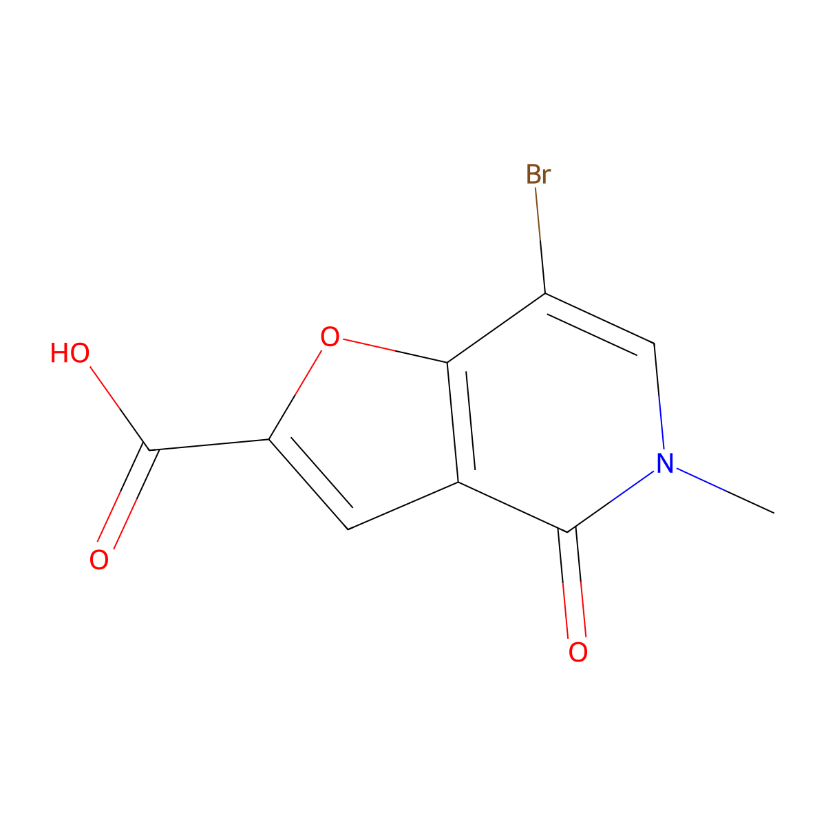 7-Bromo-5-methyl-4-oxo-4,5-dihydrofuro[3,2-c]pyridine-2-carboxylic acid molecular structure, CAS 2733461-26-0
