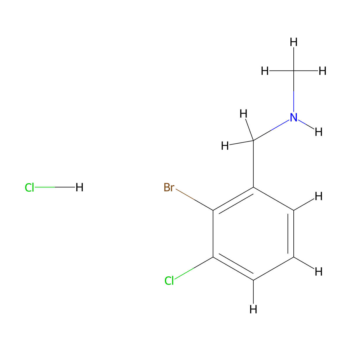[(2-Bromo-3-chlorophenyl)methyl](methyl)aminehydrochloride molecular structure, CAS 2733515-81-4