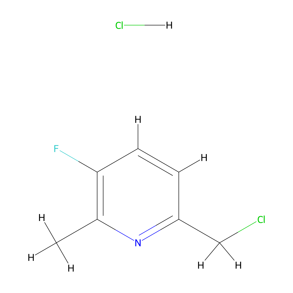 6-(Chloromethyl)-3-fluoro-2-methyl-pyridine hydrochloride molecular structure, CAS 2733583-27-0