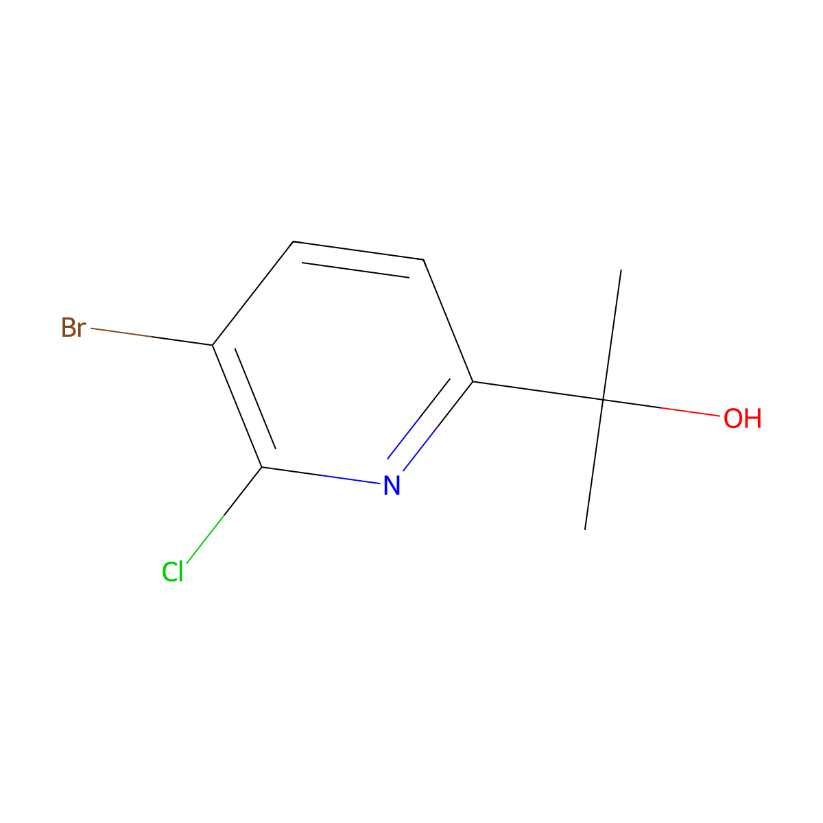 2-(5-Bromo-6-chloropyridin-2-yl)propan-2-ol molecular structure, CAS 2733605-97-3