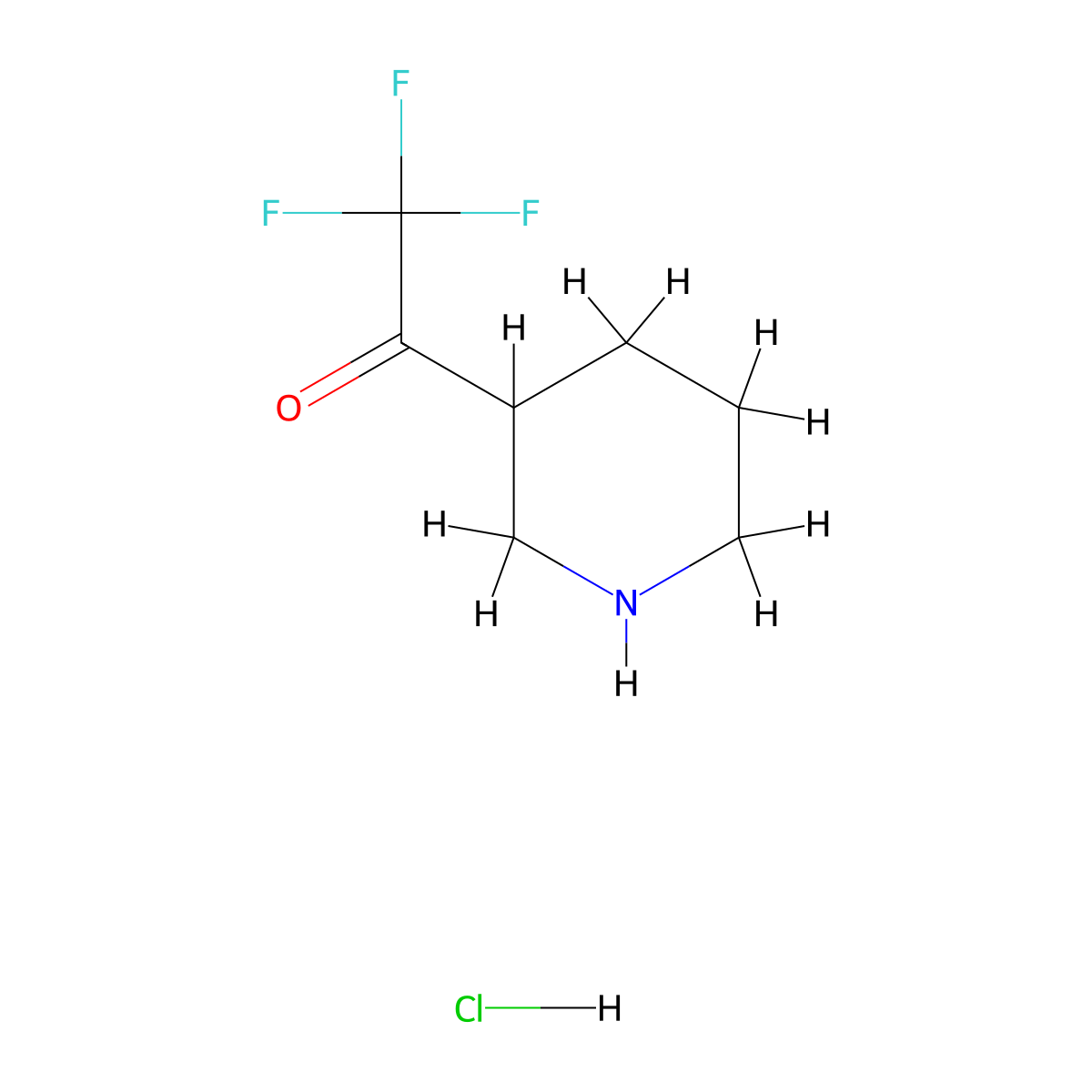 2,2,2-Trifluoro-1-(piperidin-3-yl)ethan-1-one hydrochloride molecular structure, CAS 2733637-42-6
