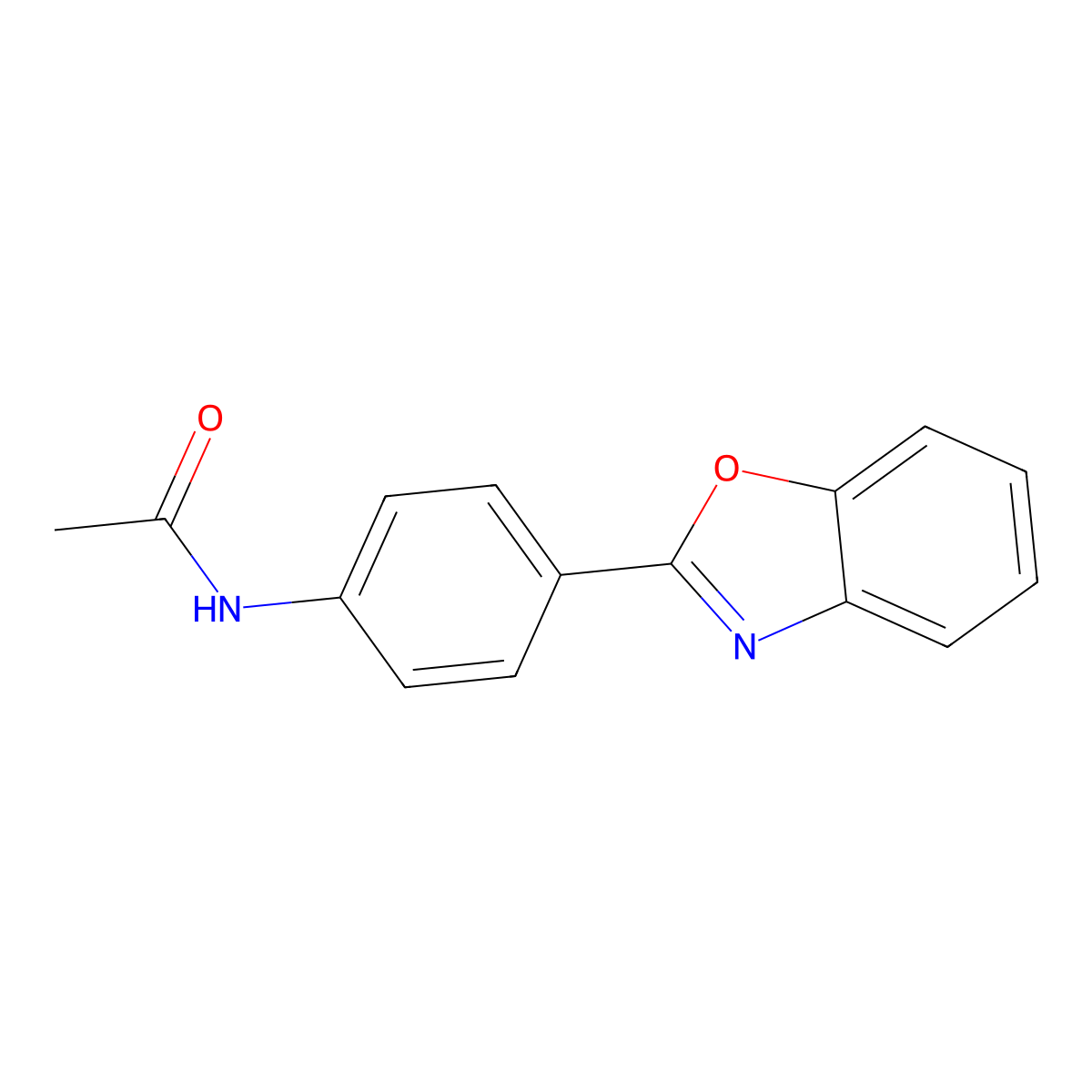 N-[4-(1,3-benzoxazol-2-yl)phenyl]acetamide molecular structure, CAS 27337-45-7