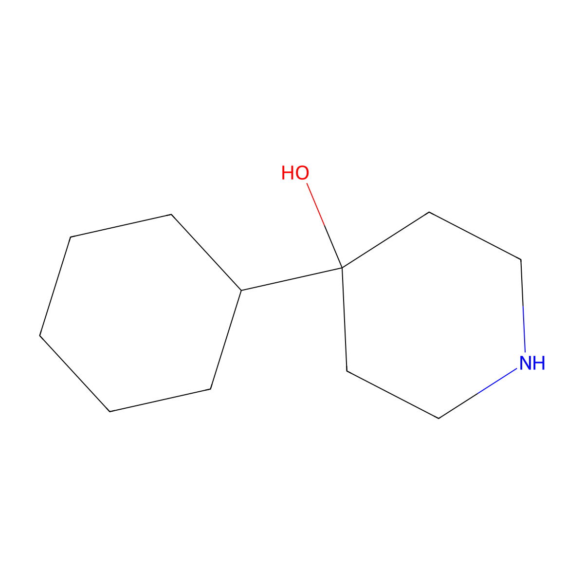 4-Cyclohexyl-4-Piperidinol molecular structure, CAS 273378-21-5