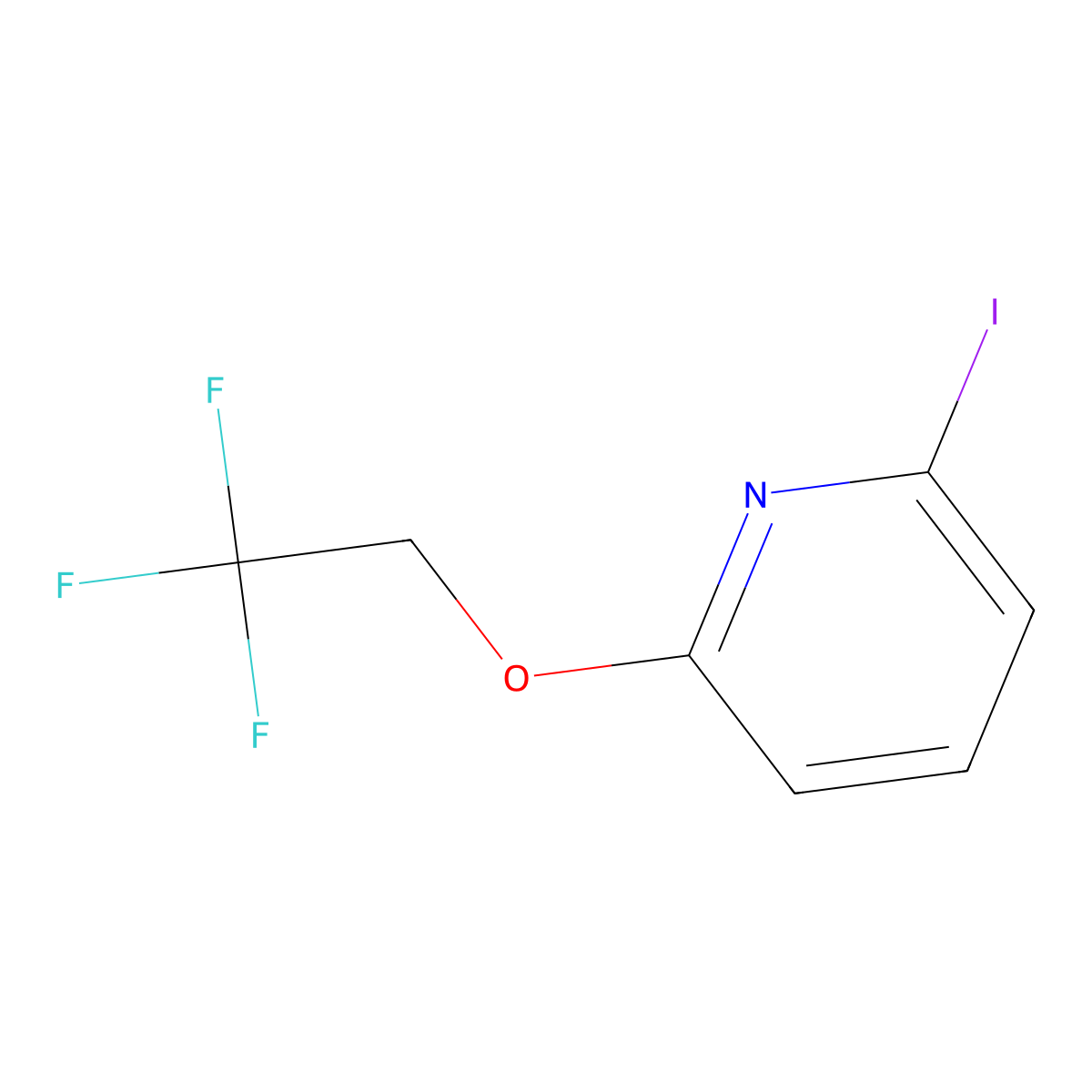 2-Iodo-6-(2,2,2-trifluoroethoxy)pyridine molecular structure, CAS 2733797-83-4