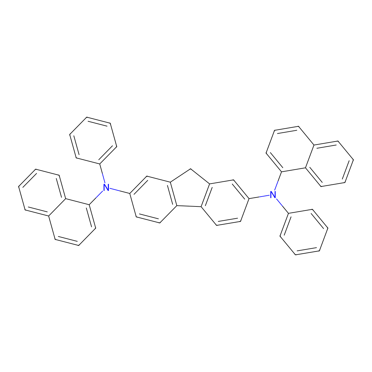N~2~,N~7~-Di(naphthalen-1-yl)-N~2~,N~7~-diphenyl-9H-fluorene-2,7-diamine molecular structure, CAS 273381-61-6