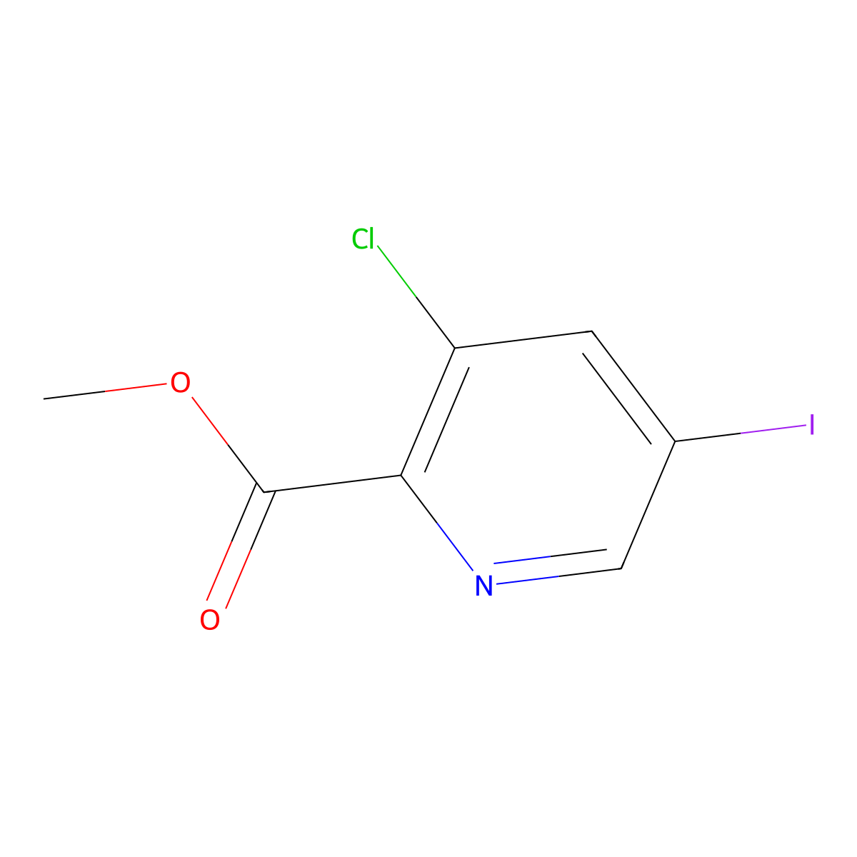 Methyl 3-chloro-5-iodopyridine-2-carboxylate molecular structure, CAS 2733818-02-3