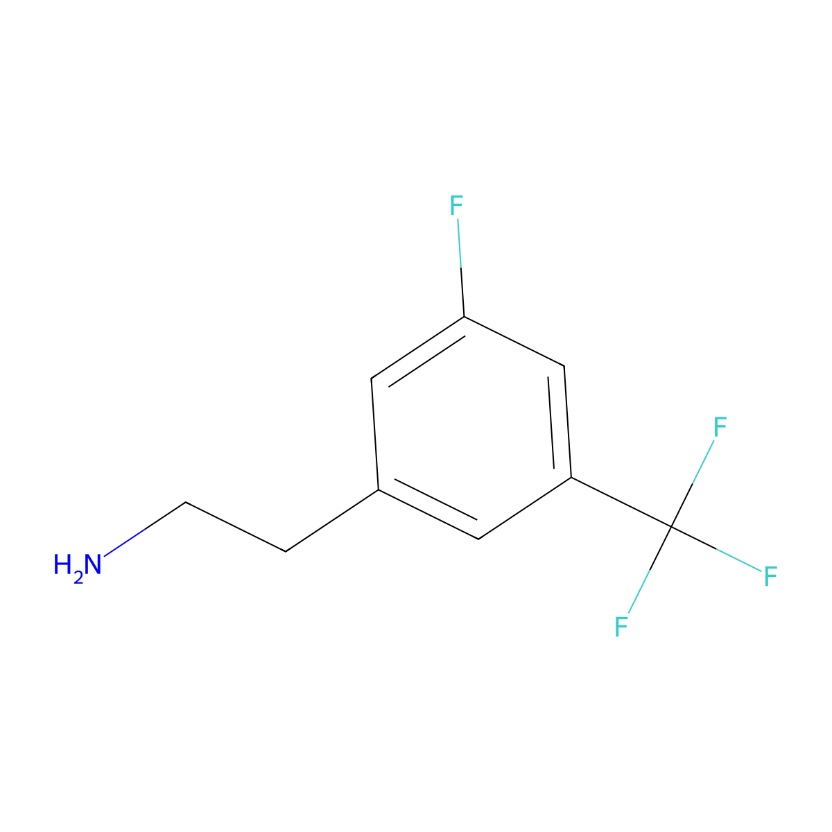 2-(3-Fluoro-5-(trifluoromethyl)phenyl)ethanamine molecular structure, CAS 273384-80-8