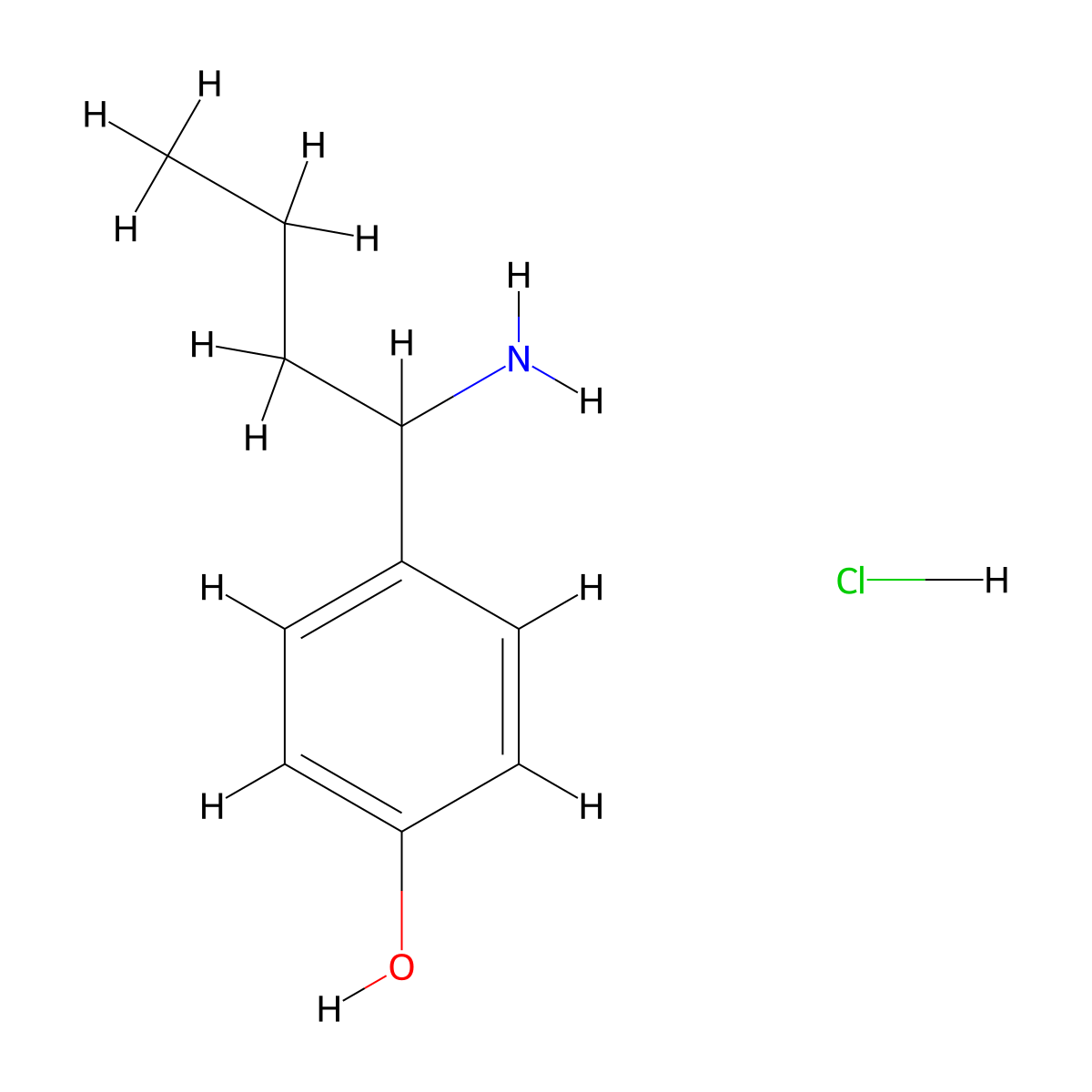 4-(1-Aminobutyl)phenol hydrochloride molecular structure, CAS 2733890-81-6