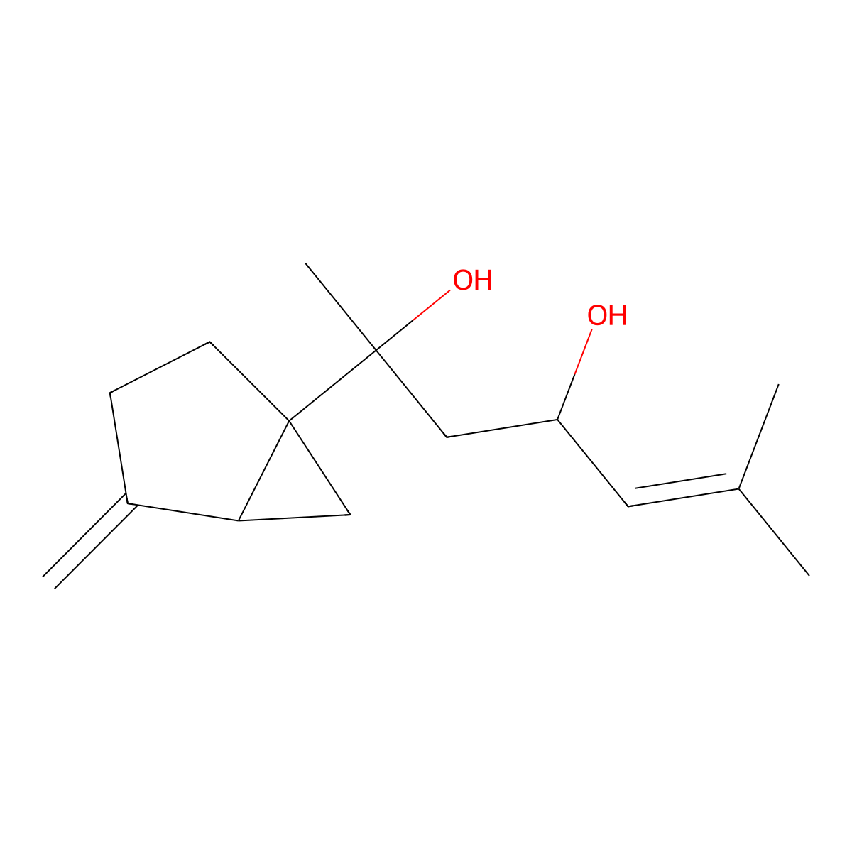 6-Methyl-2-(4-methylidene-1-bicyclo[3.1.0]hexanyl)hept-5-ene-2,4-diol molecular structure, CAS 2733900-10-0