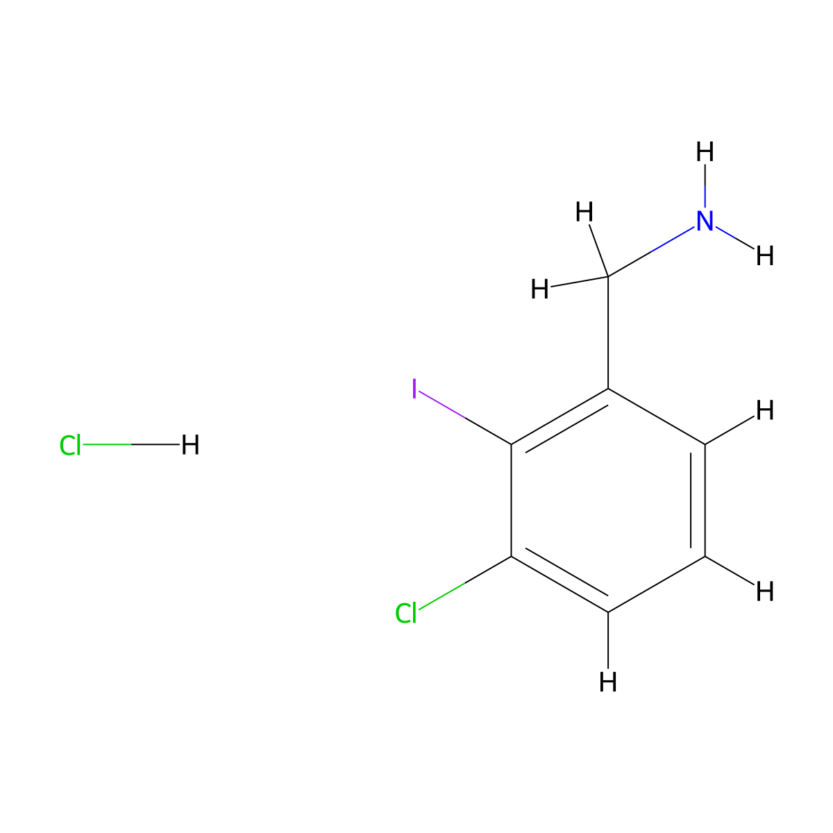 1-(3-Chloro-2-iodophenyl)methanamine hydrochloride molecular structure, CAS 2733901-38-5