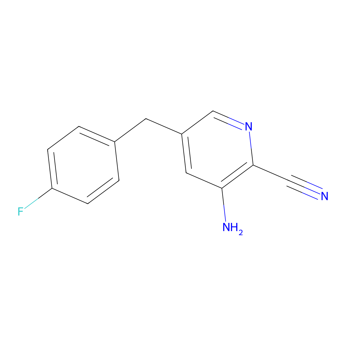 3-Amino-5-(4-fluorobenzyl)picolinonitrile molecular structure, CAS 2733913-60-3