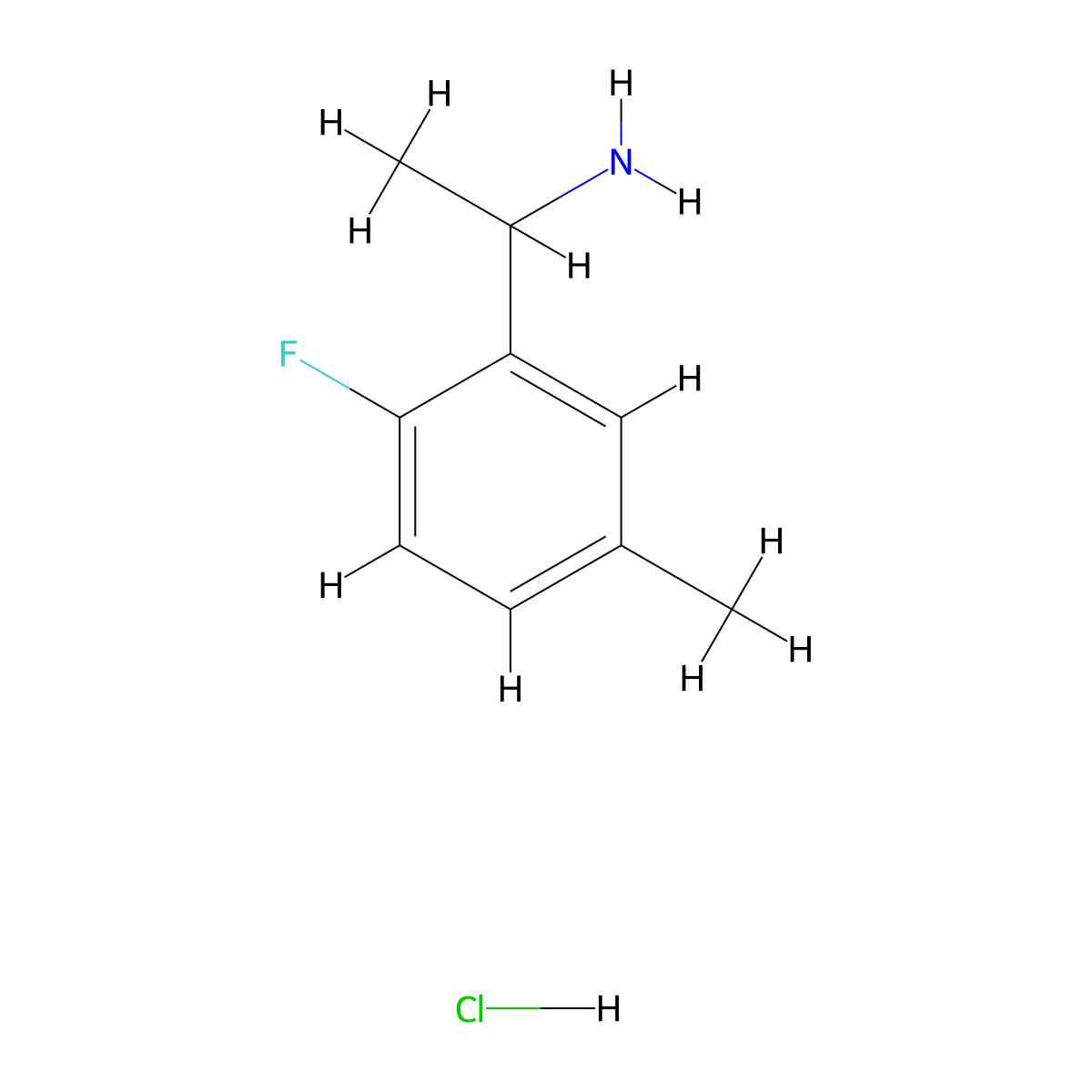 1-(2-Fluoro-5-methylphenyl)ethan-1-amine hydrochloride molecular structure, CAS 2733945-41-8