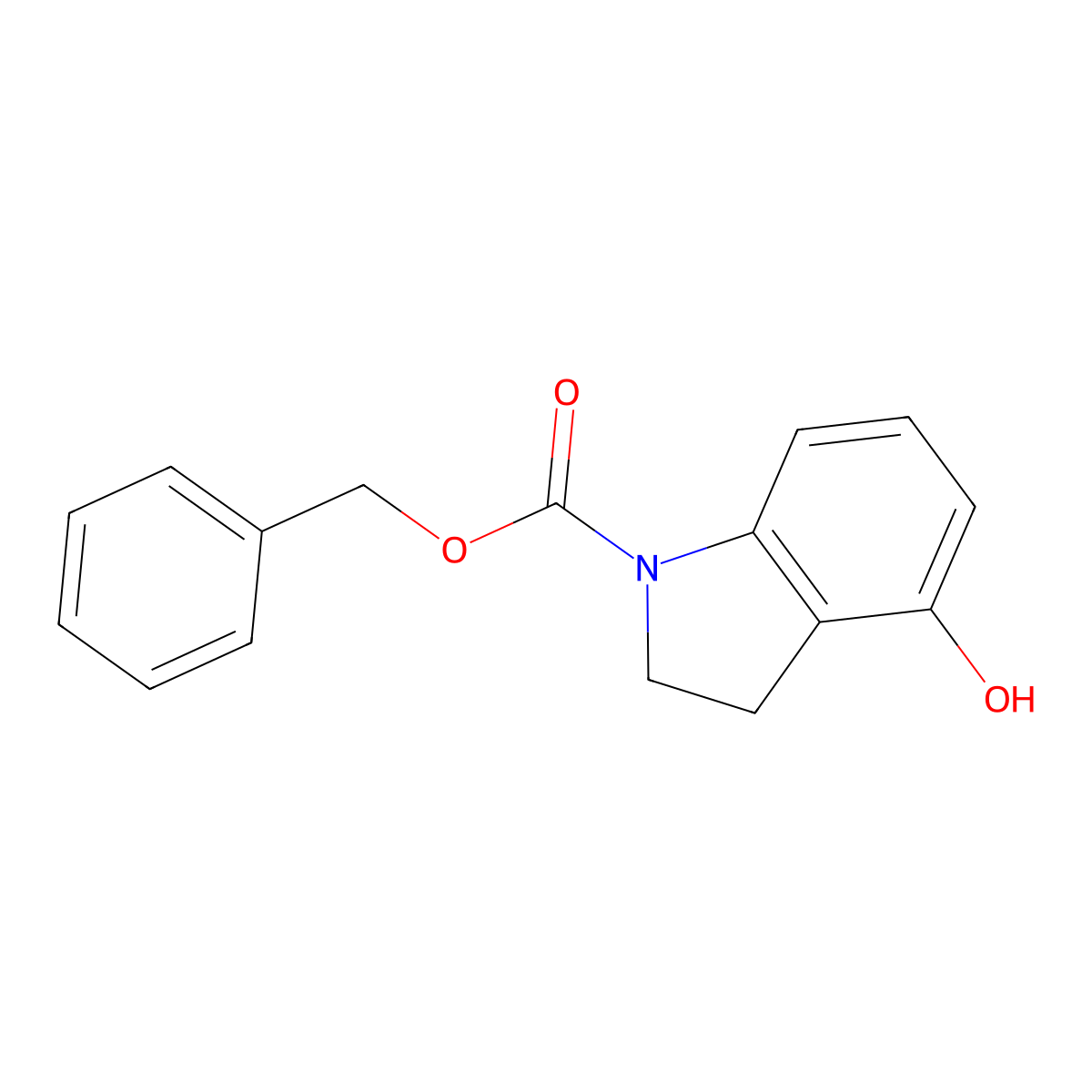 benzyl 4-hydroxy-2,3-dihydro-1H-indole-1-carboxylate molecular structure, CAS 2733955-56-9