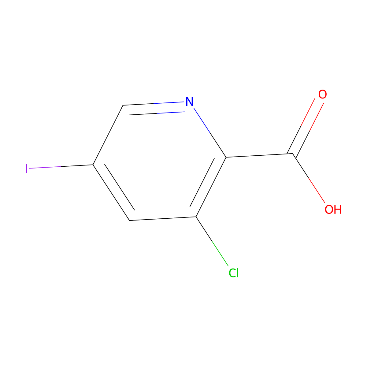 3-Chloro-5-iodopyridine-2-carboxylic acid molecular structure, CAS 2733991-77-8