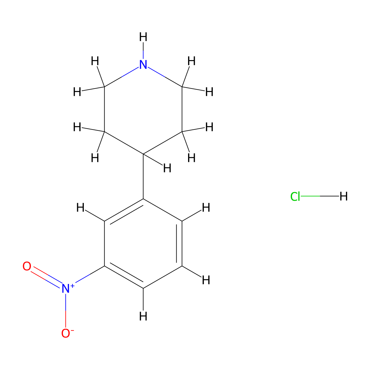4-(3-Nitrophenyl)Piperidine Hydrochloride molecular structure, CAS 2733994-40-4