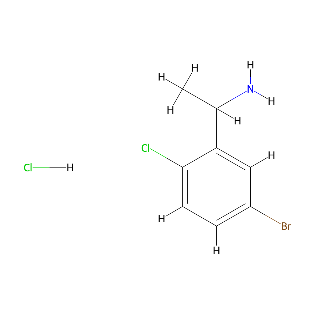 1-(5-Bromo-2-chlorophenyl)ethan-1-amine hydrochloride molecular structure, CAS 2733995-54-3