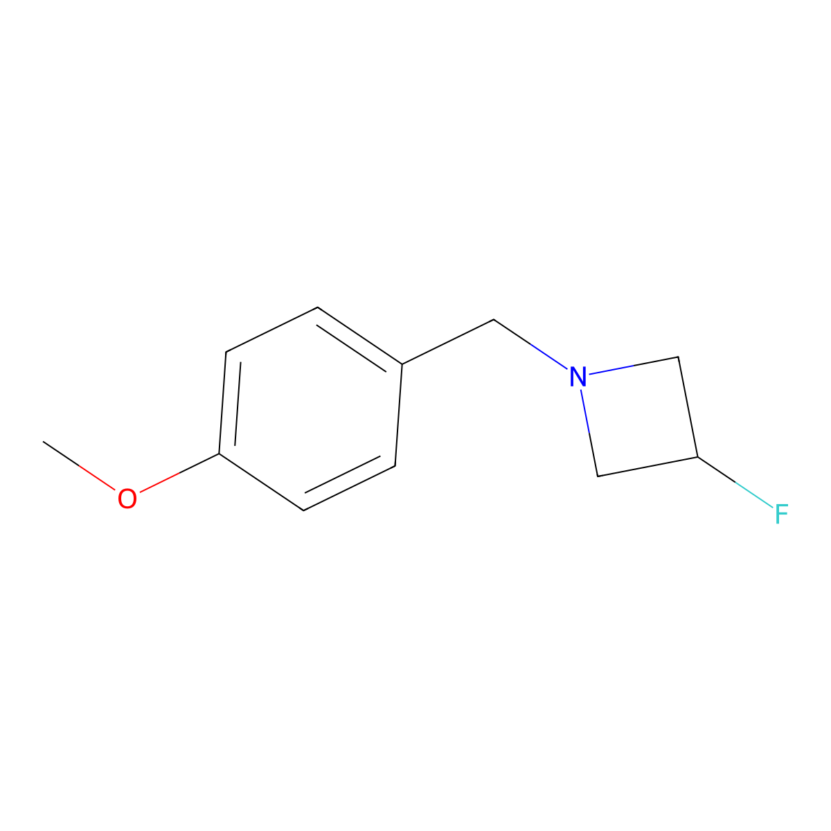 3-Fluoro-1-(4-methoxybenzyl)azetidine molecular structure, CAS 2734009-90-4