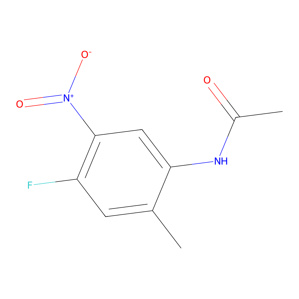 N-(4-Fluoro-2-methyl-5-nitrophenyl)acetamide molecular structure, CAS 273401-26-6