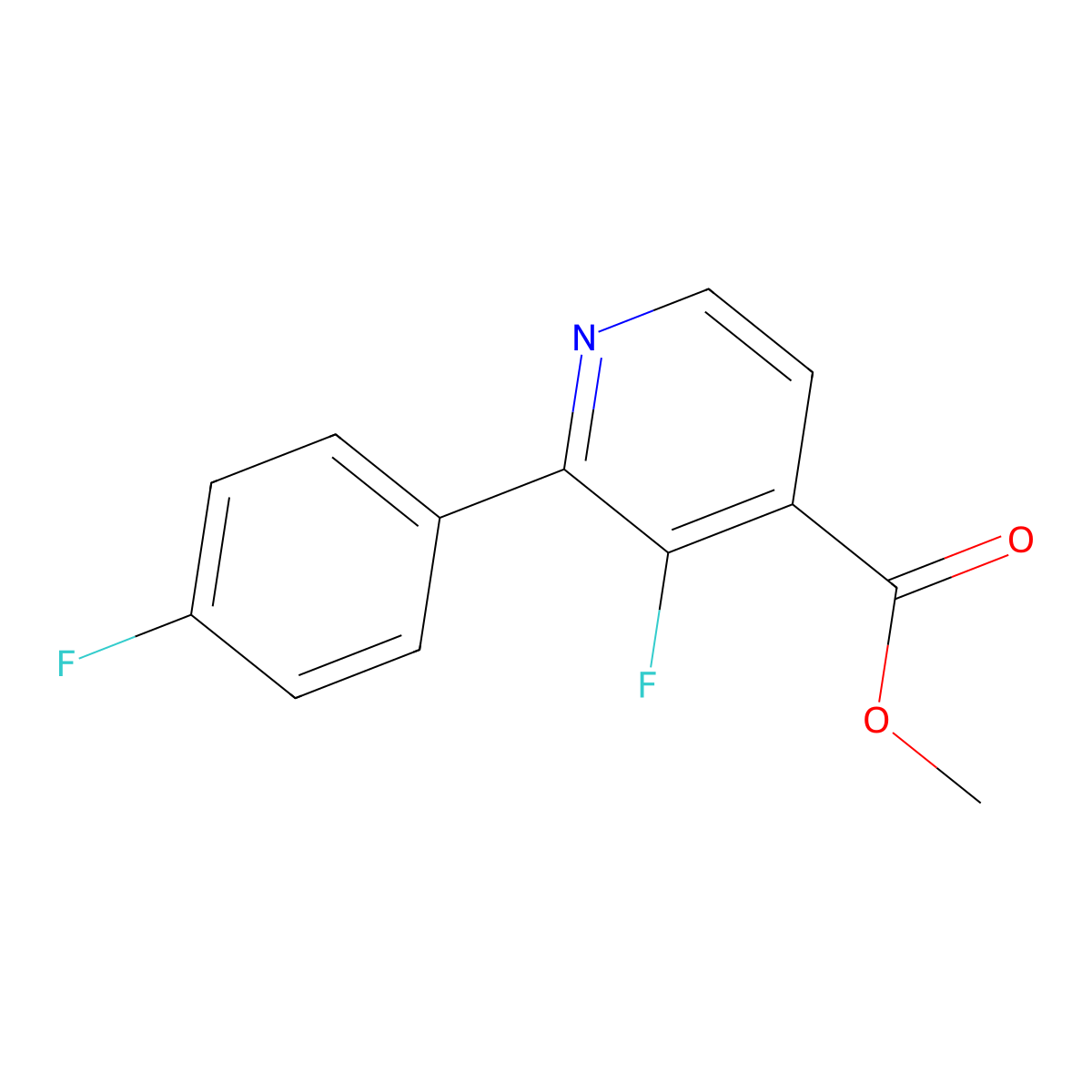 Methyl 3-fluoro-2-(4-fluorophenyl)isonicotinate molecular structure, CAS 2734049-08-0