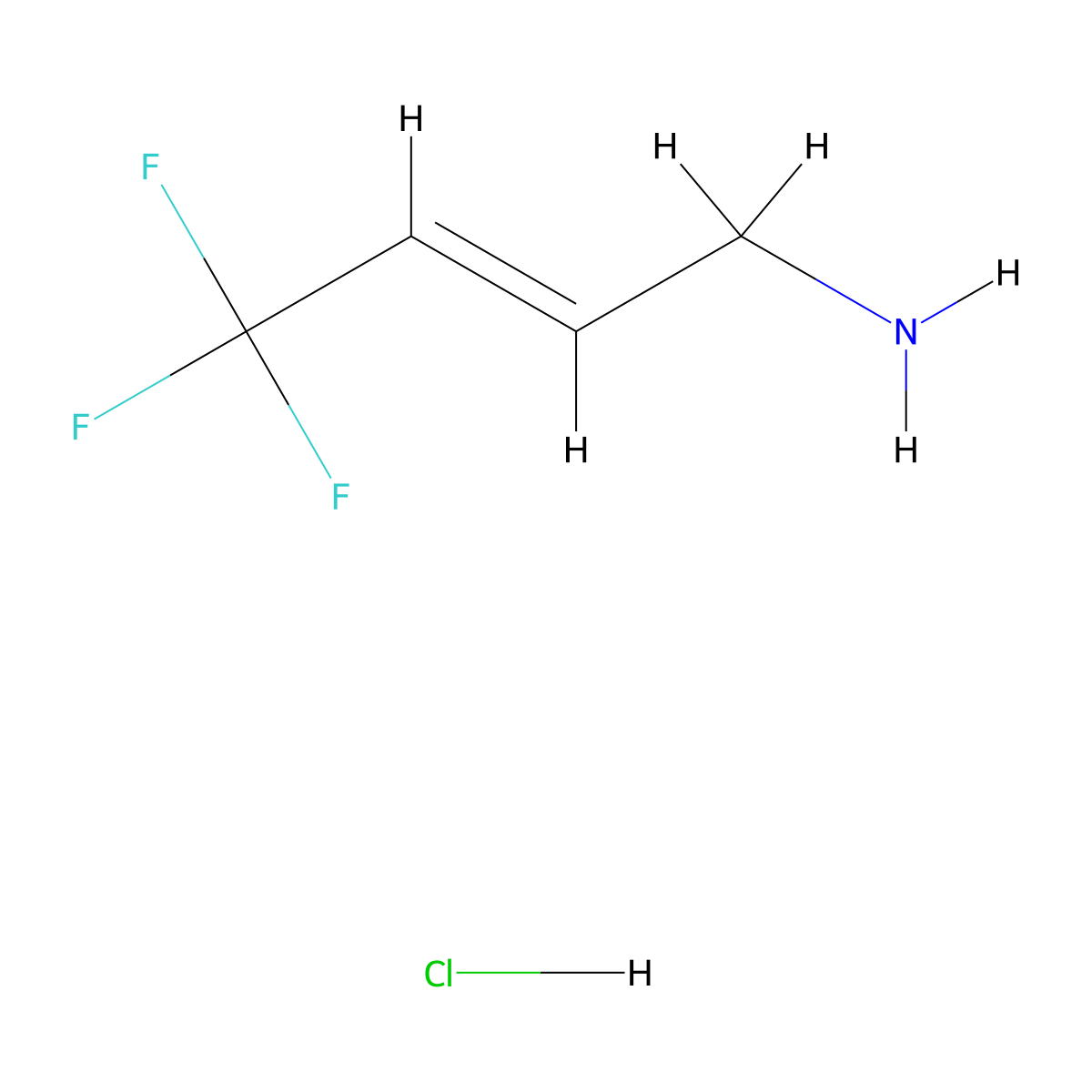 (2E)-4,4,4-trifluorobut-2-en-1-amine hydrochloride molecular structure, CAS 2734053-64-4