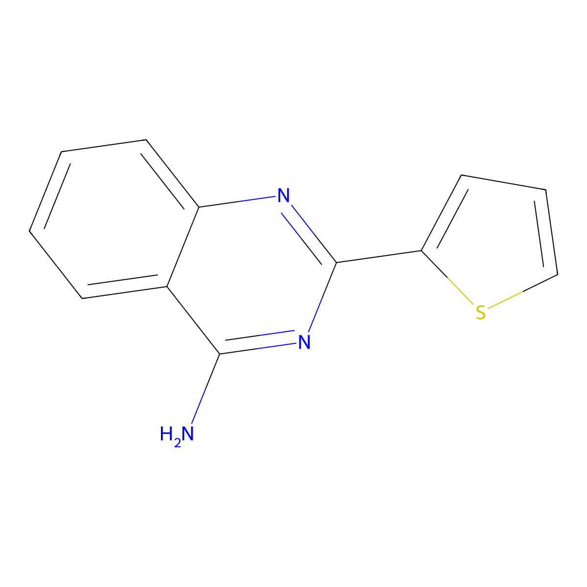 4-Amino-2-(2-thienyl)quinazoline molecular structure, CAS 273408-88-1