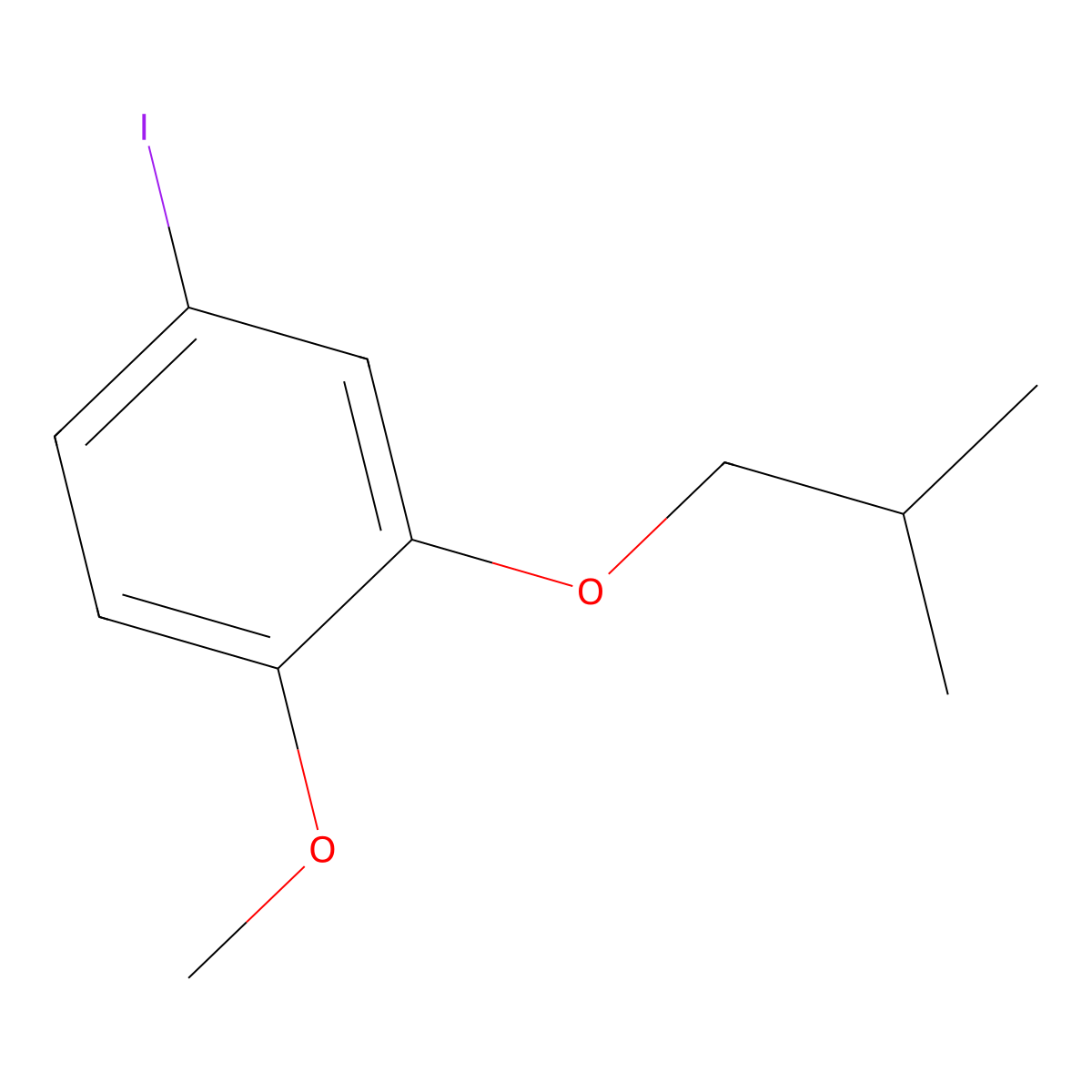 4-Iodo-2-isobutoxy-1-methoxybenzene molecular structure, CAS 2734276-49-2