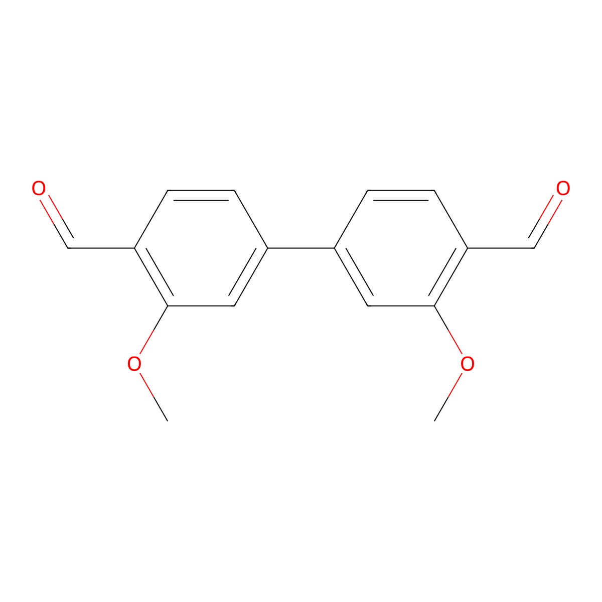 3,3'-Dimethoxy-[1,1'-biphenyl]-4,4'-dicarbaldehyde molecular structure, CAS 27343-98-2