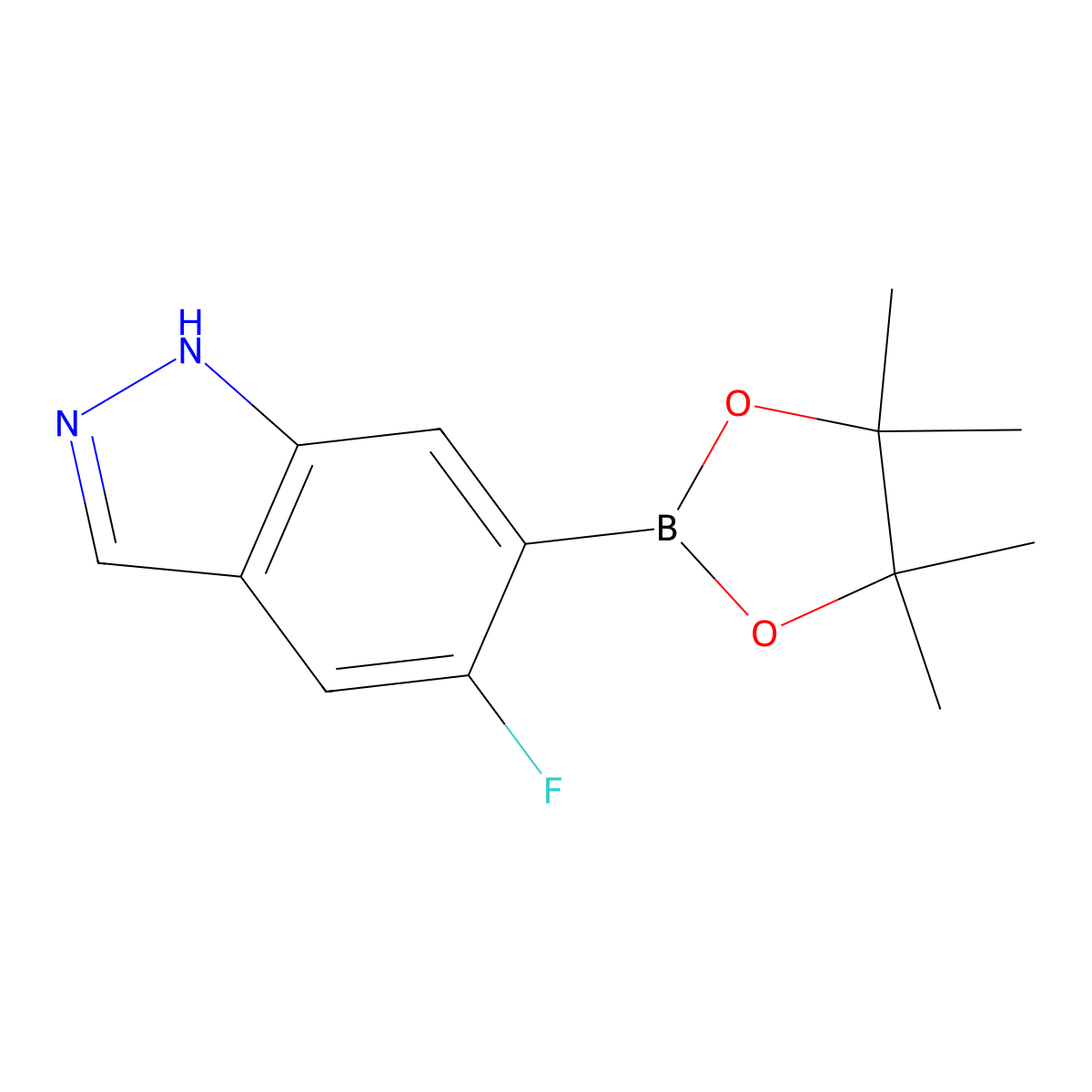 5-Fluoro-1H-indazole-6-boronic acid pinacol ester molecular structure, CAS 2734745-79-8